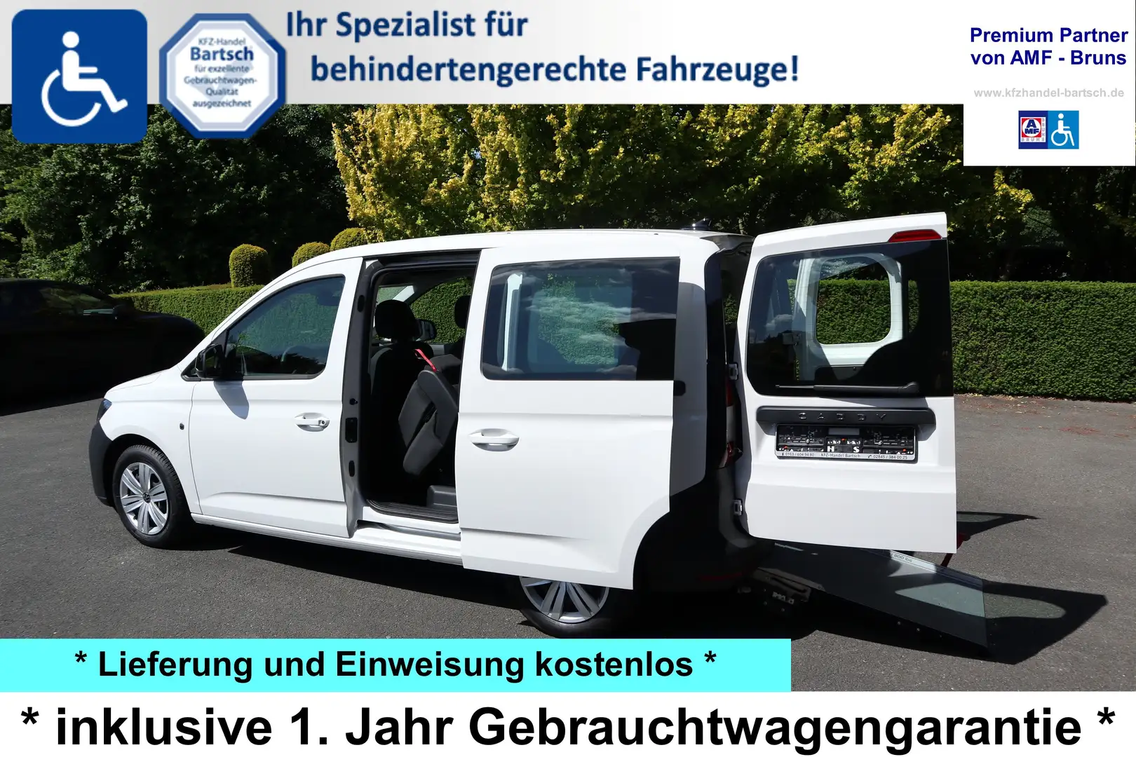 Volkswagen Caddy 1,5 TSI rollstuhlgerecht*Wenderampe*Garantie* Wit - 1