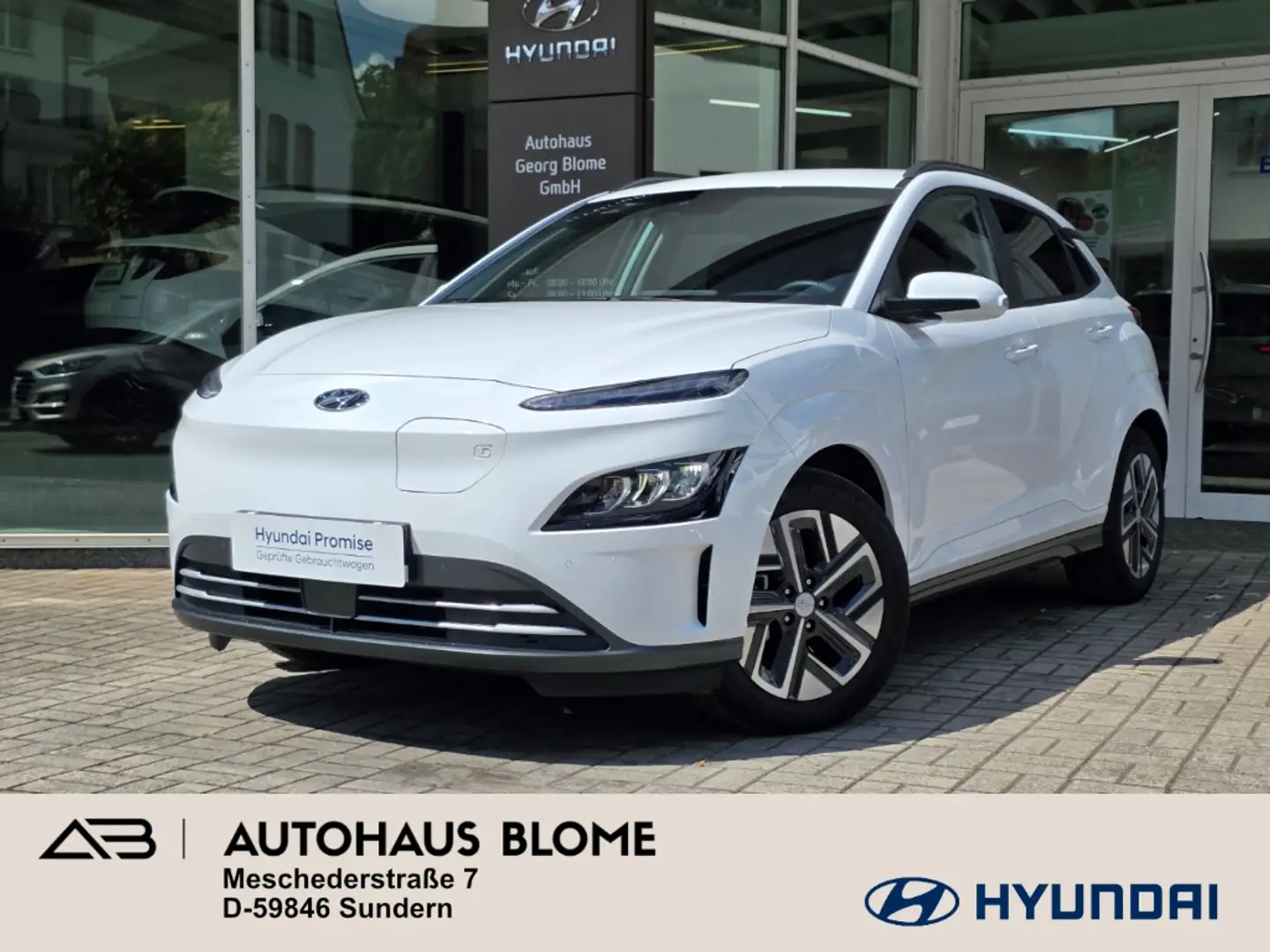Hyundai KONA Elektro 39,2 kWh TREND, Winterräder, Navi, Kamera, Білий - 1