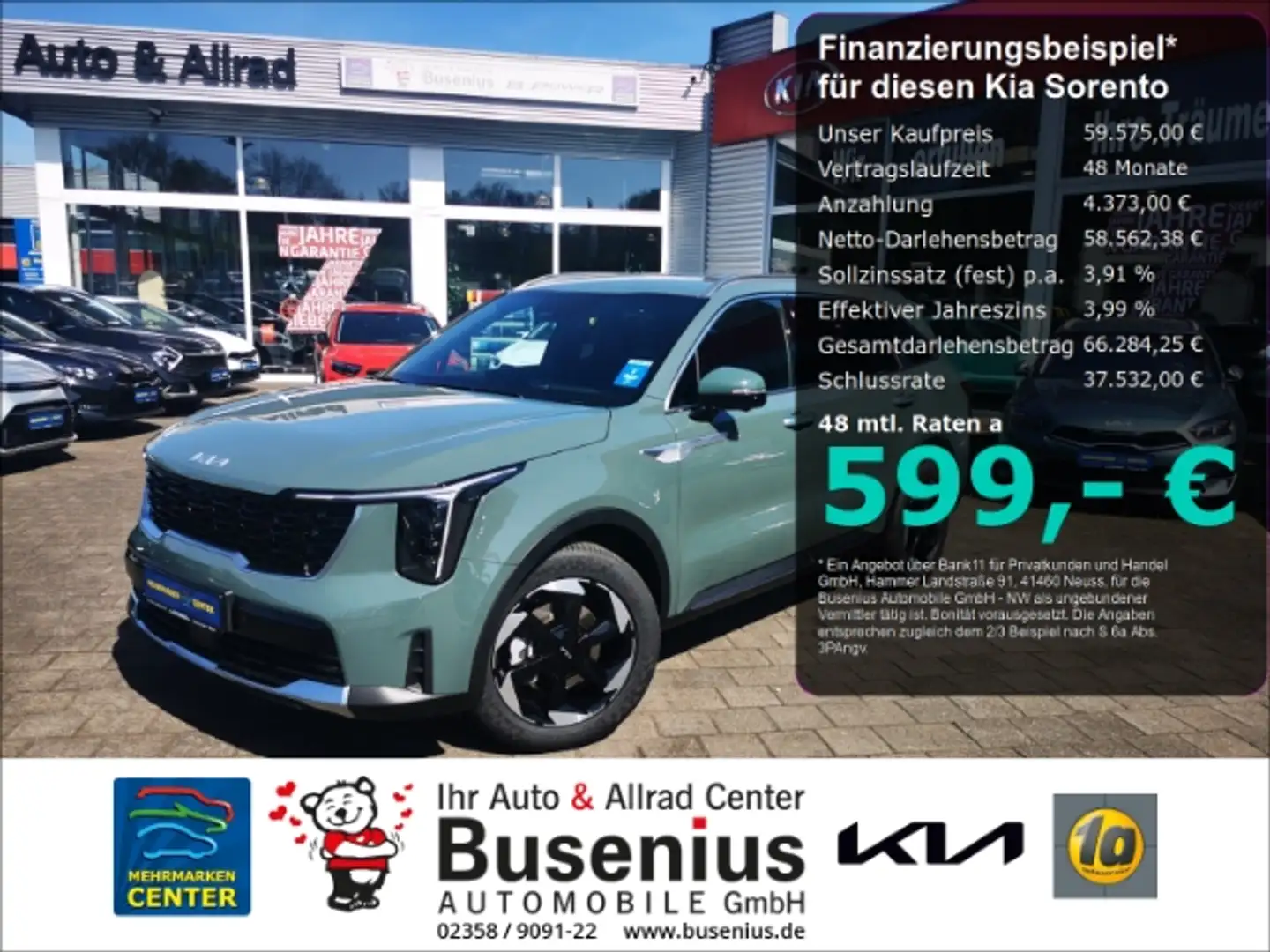 Kia Sorento 1,6T Platinum 4WD Plug-In Hybrid +Nappa+LED+19Zoll Grün - 1