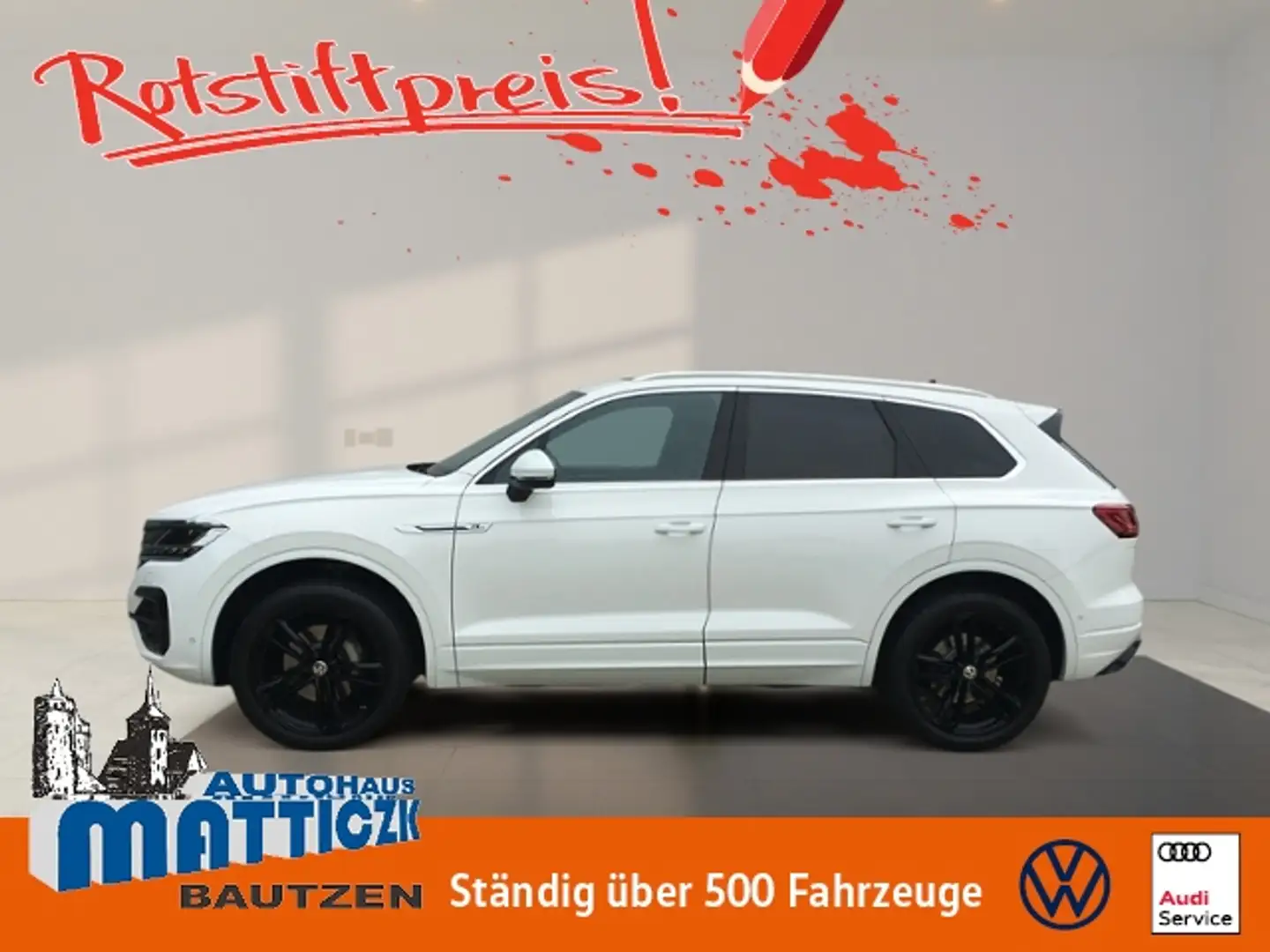 Volkswagen Touareg 3.0 V6 TDI 286 PS 4M R-Line AHK/LUFT/21-ZOLL/MATR Weiß - 1