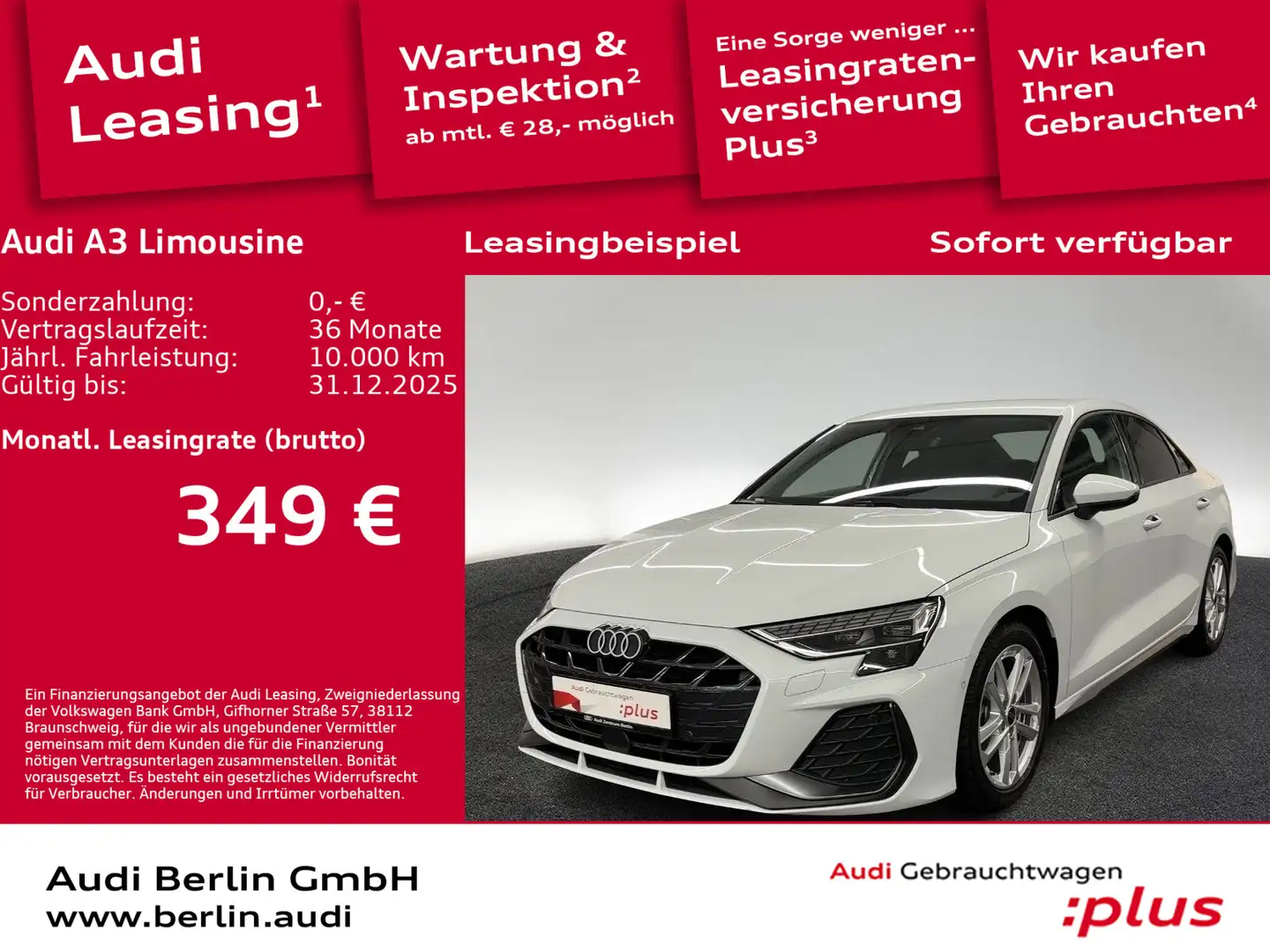 Audi A3 S line 30 TFSI 6-G. SONOS RFK NAVI Weiß - 1