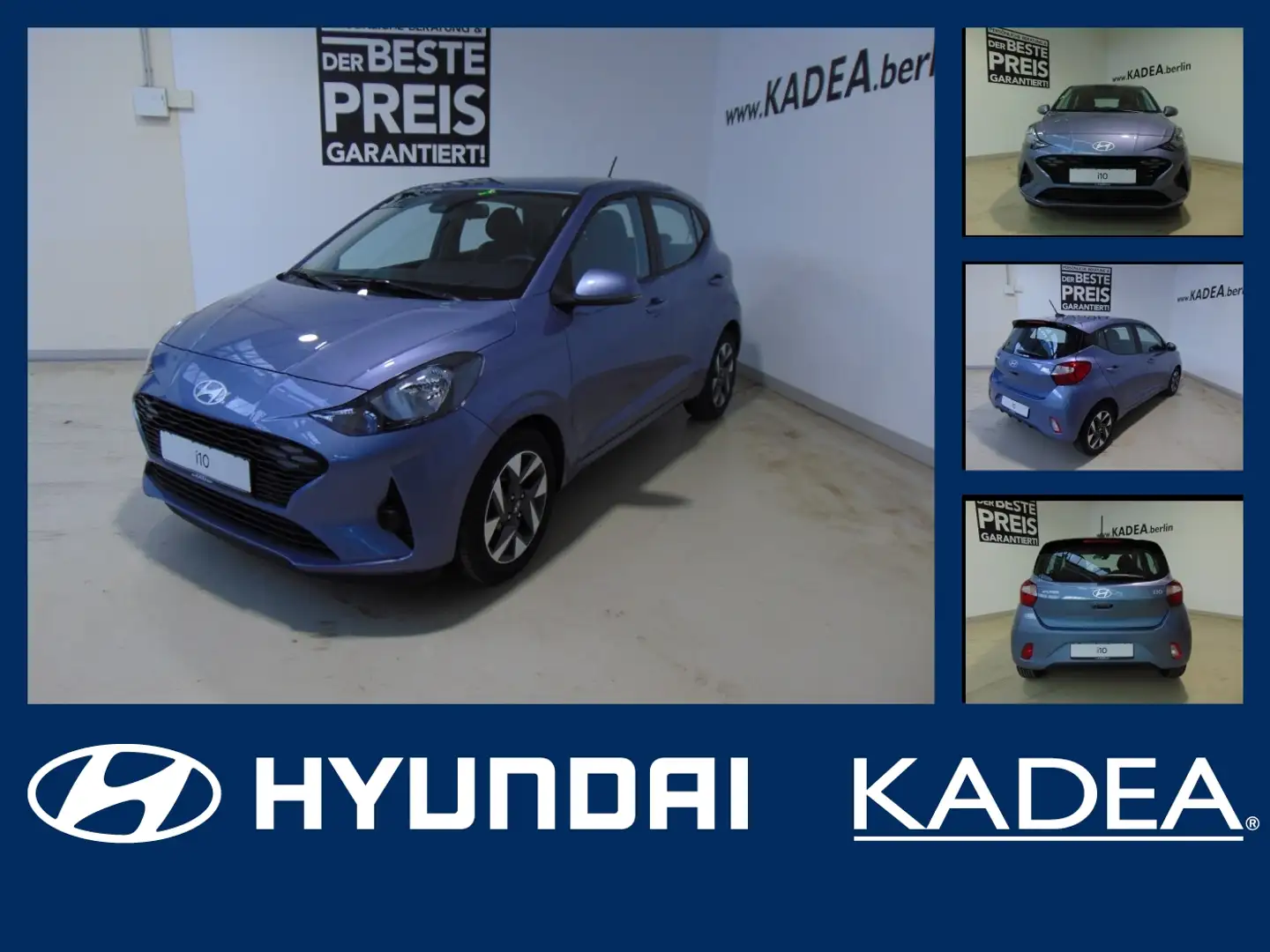 Hyundai i10 1.0 Trend FLA SpurH LM KlimaA Navi PDC KAM Blau - 1