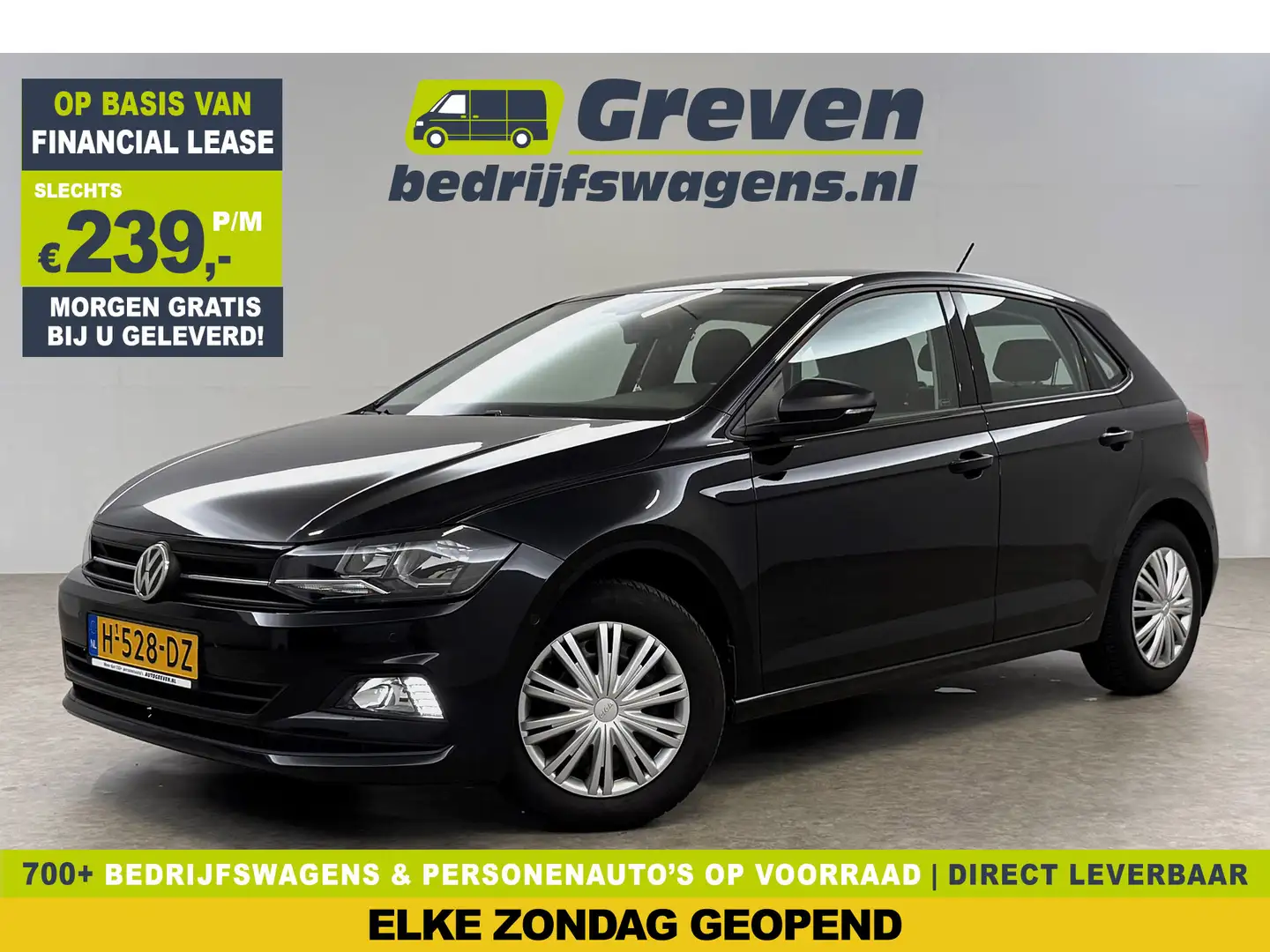 Volkswagen Polo 1.0 TSI Clima Cruise Carplay LED Navi PDC Zwart - 1