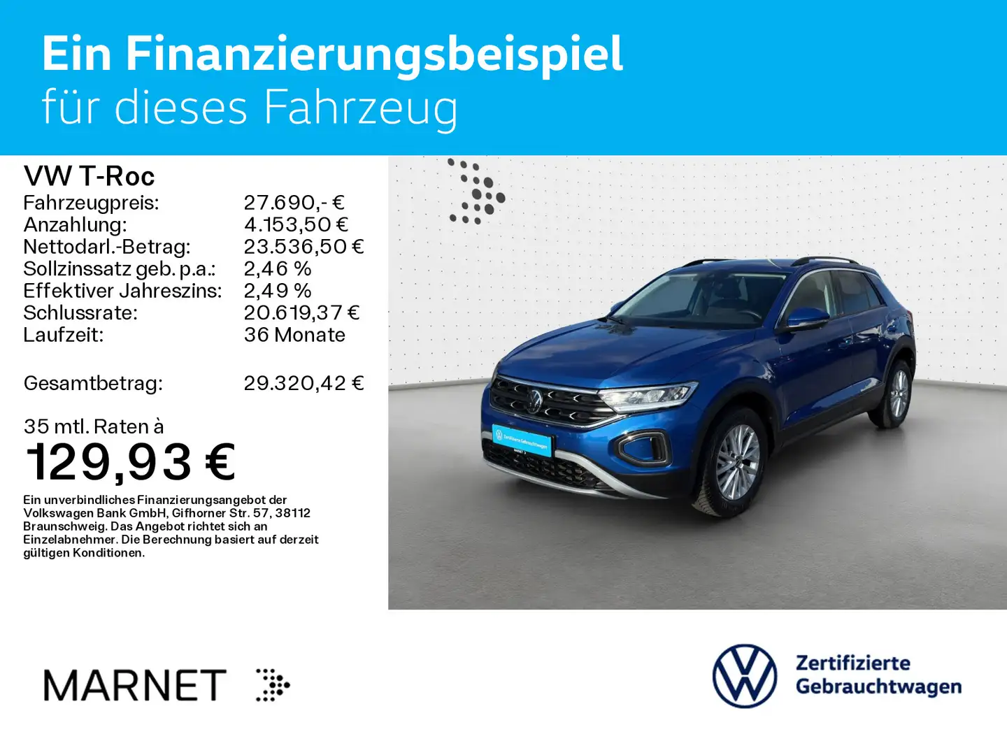 Volkswagen T-Roc T-ROC 1.5 TSI DSG LIFE*KAMERA*LED*NAVI*ACC*ASG* Blau - 2