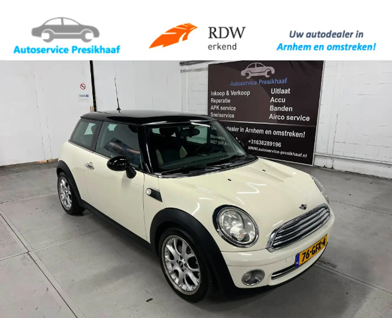 MINI Cooper Mini 1.6 Chili ECC / NAVIGATIE / HALF-LEDER Wit - 1