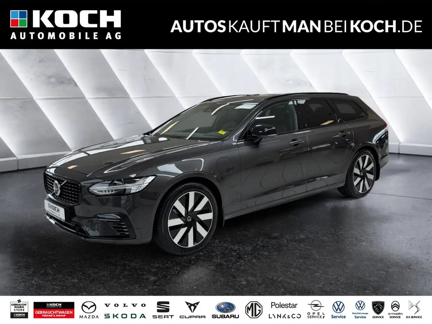 Volvo V90 T6 AWD Plug-In Plus Dark BLIS H/K 360° AHK Grau - 1
