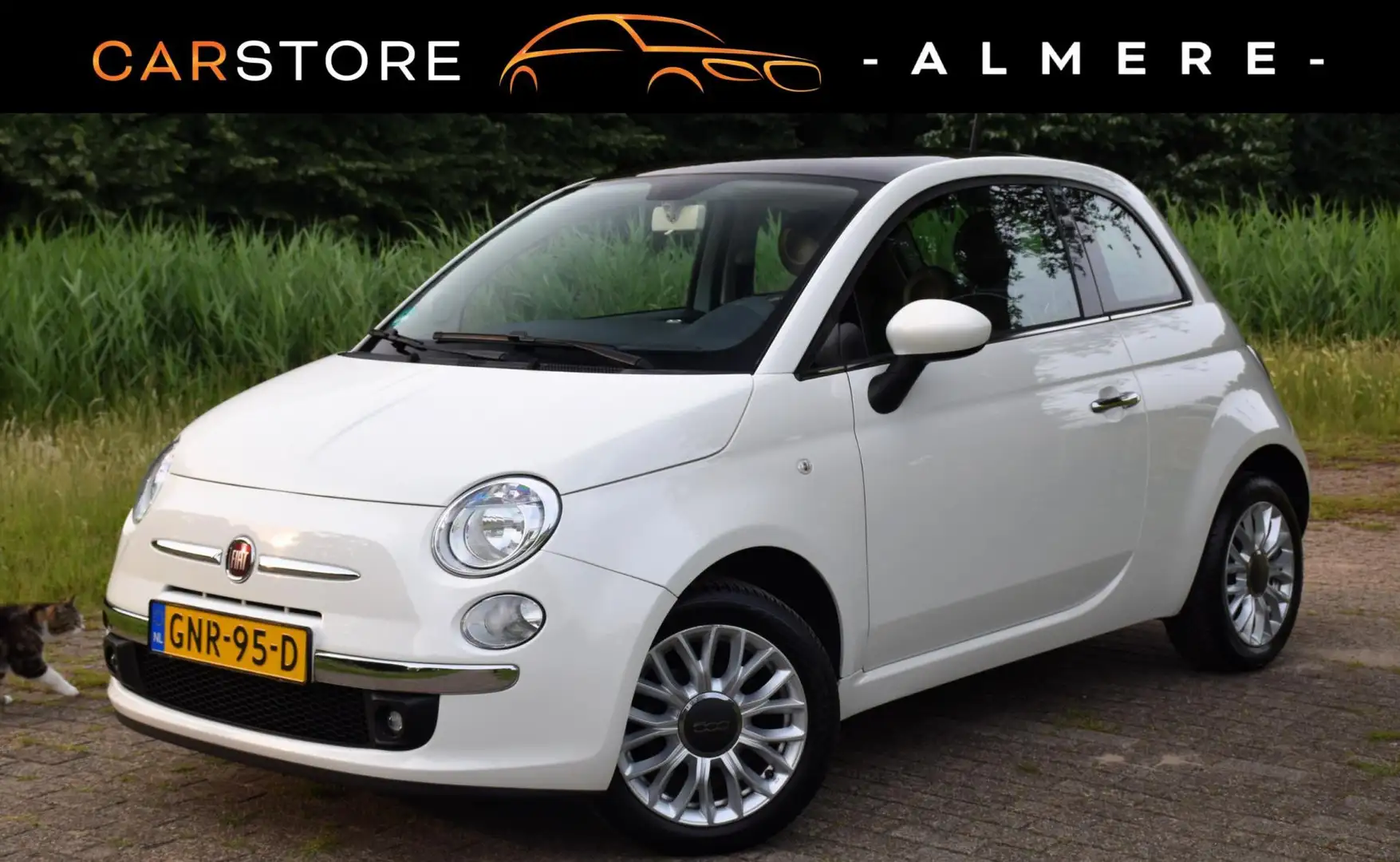 Fiat 500 1.2 Lounge*Airco*Dak*50Dkm*Pdc*Mtf Stuur*Lm velgen Blanc - 1