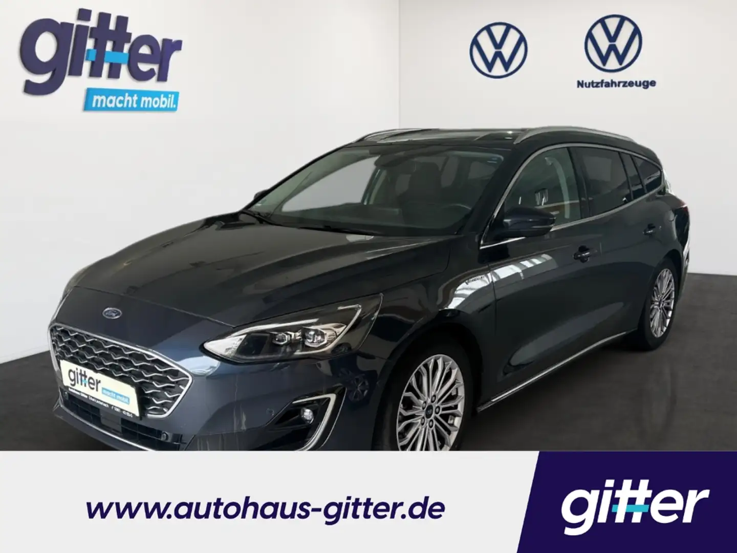 Ford Focus Turnier Vignale 1.0 LEDER  HEAD UP LED ACC CARPLAY Bleu - 1