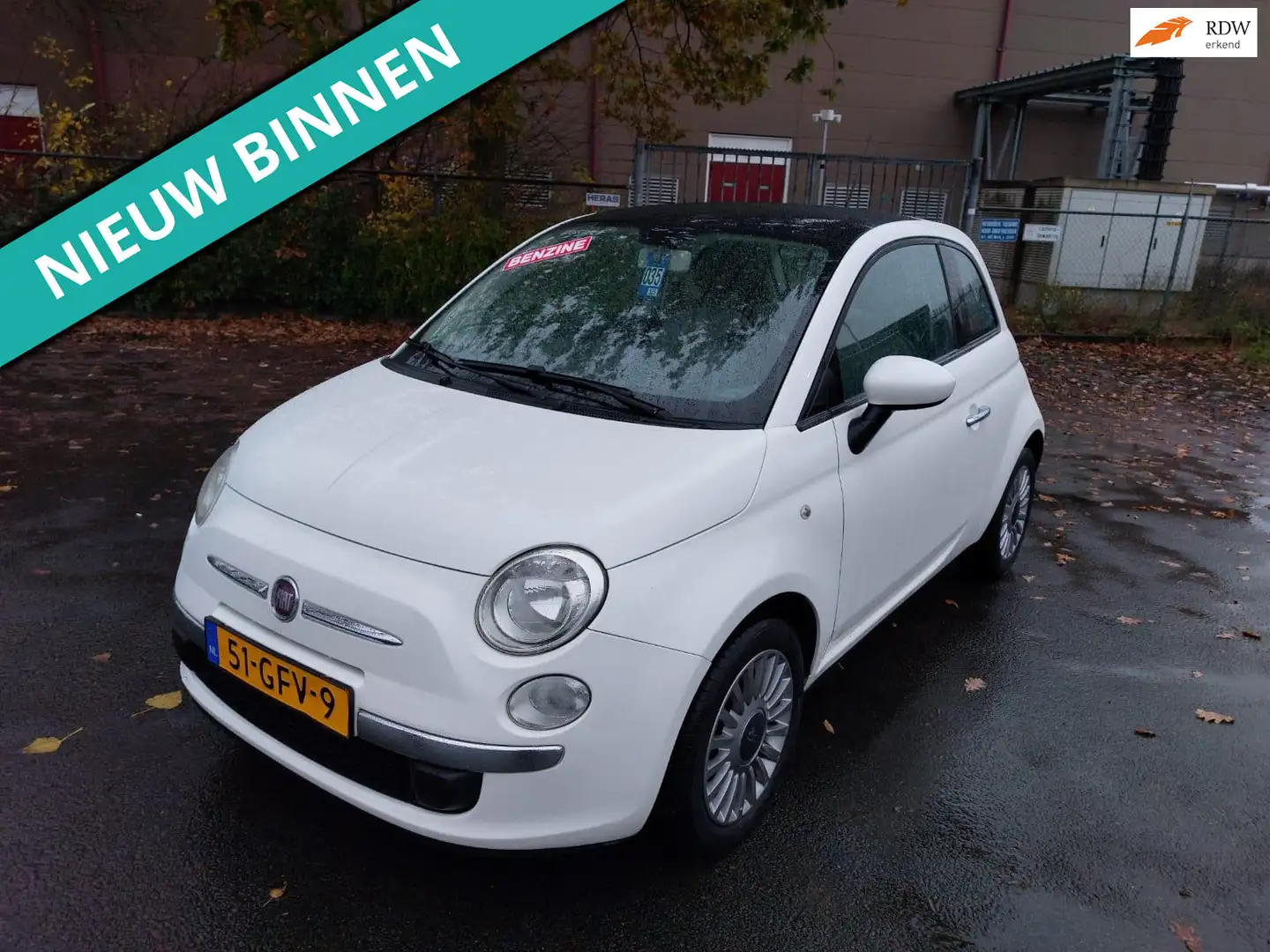 Fiat 500 1.2 Lounge LEUKE AUTO RIJDT EN SCHAKELT GOED Wit - 1