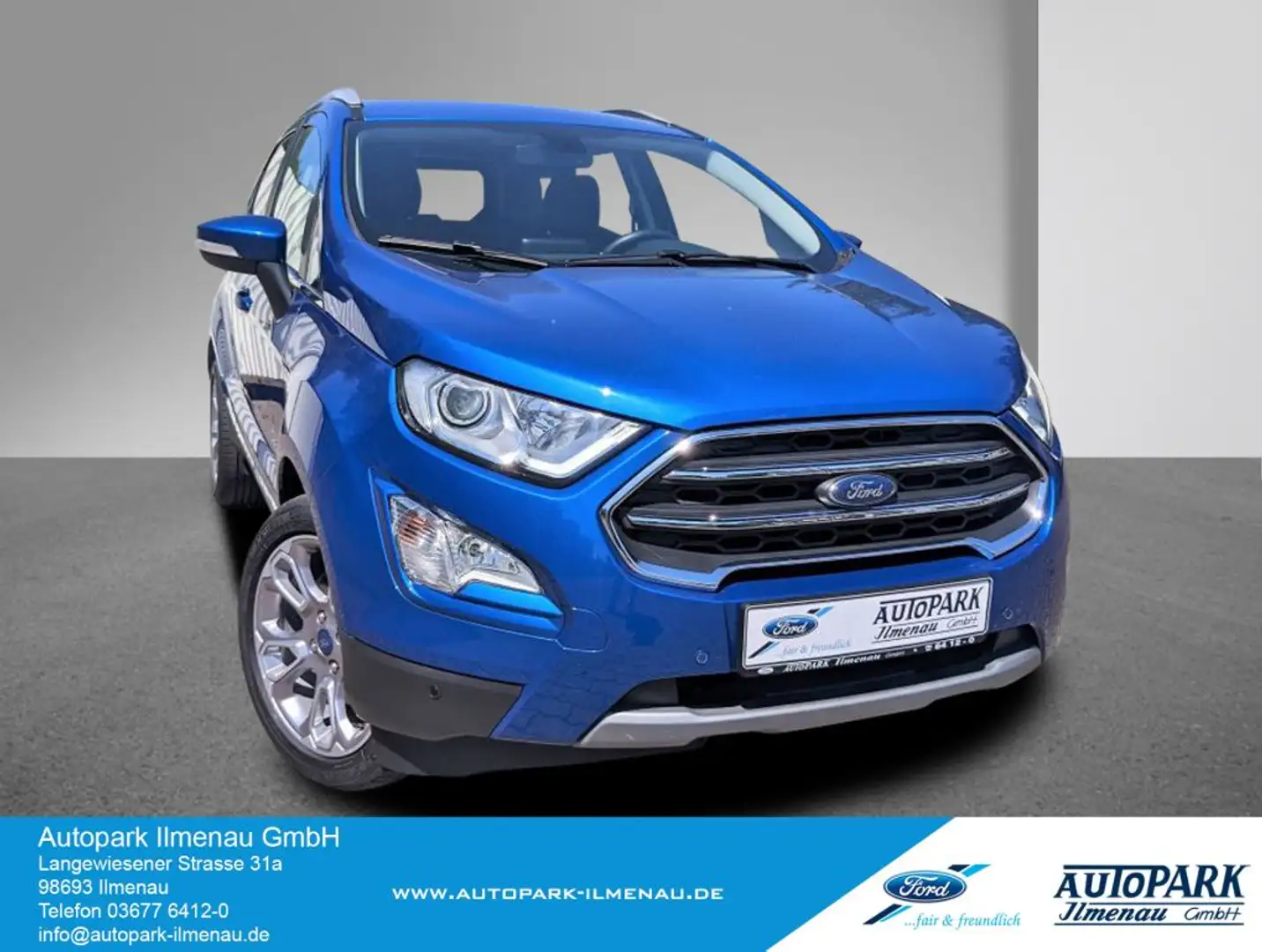 Ford EcoSport 1.0l EcoBoost Aut. TITANIUM X Navi+Xenon+Dach+RFK Blau - 1