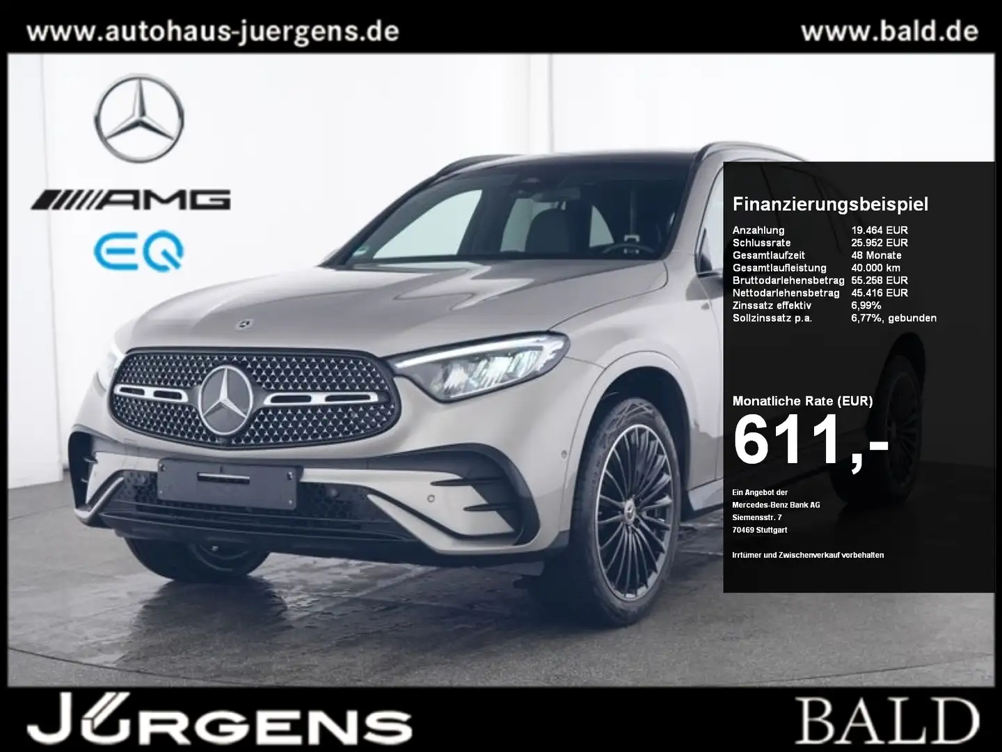Mercedes-Benz GLC 300 de 4M AMG-Sport/LED/Cam/Pano/Night/Distr Silber - 1