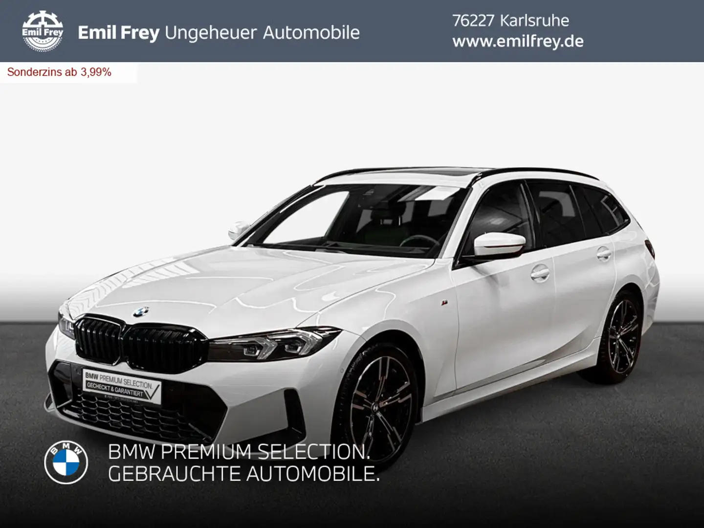 BMW 320 i Touring Aut. *SHZ*Panorama*HiFi*Navi* Weiß - 1
