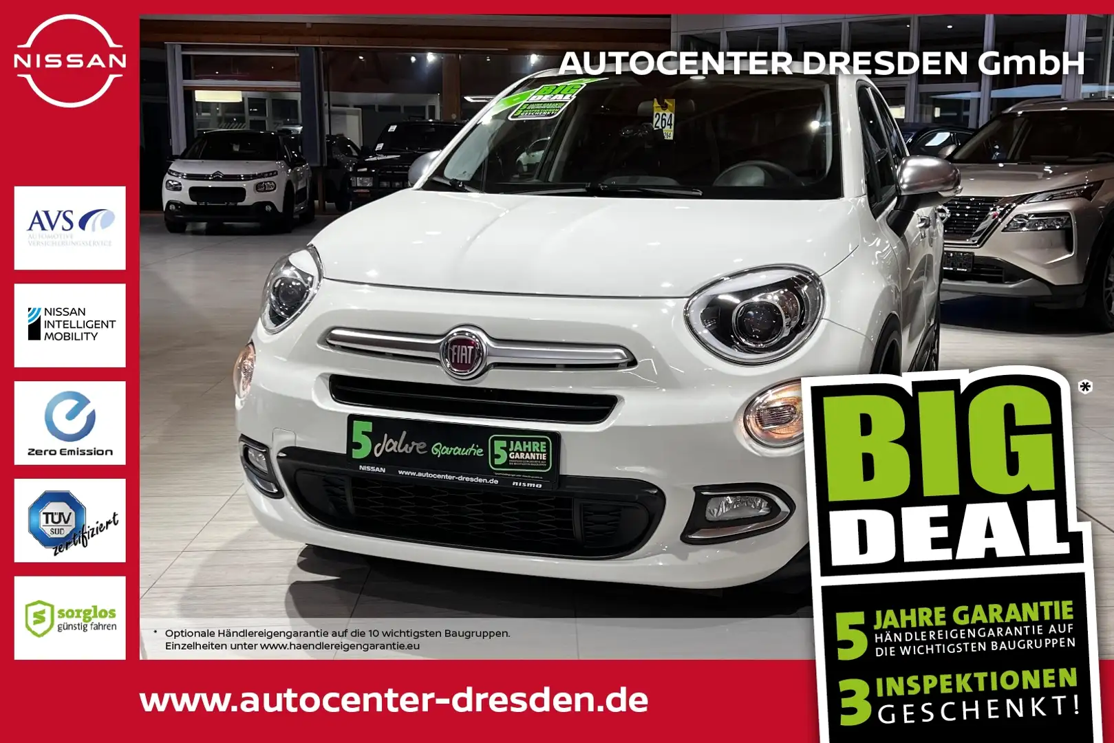 Fiat 500X 1.6 E-torQ Mirror SHZ+2xKlima+KlimaA+LM+PDC Wit - 1