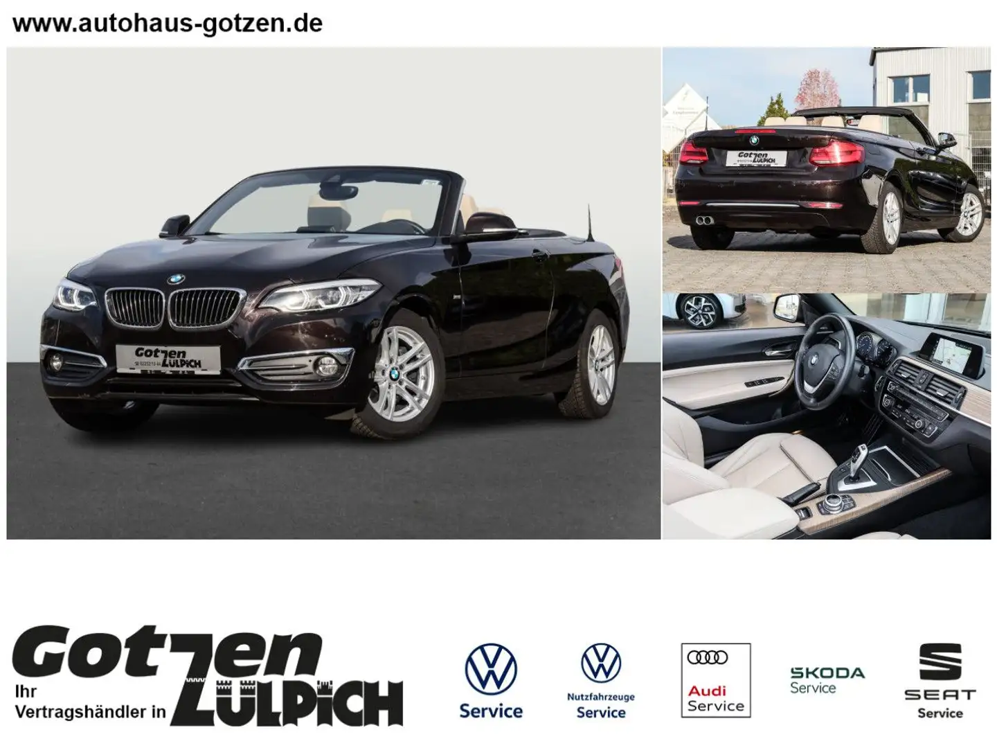 BMW 220 LUXURY LINE Navi Leder LED PDC KAMERA Klima Braun - 1