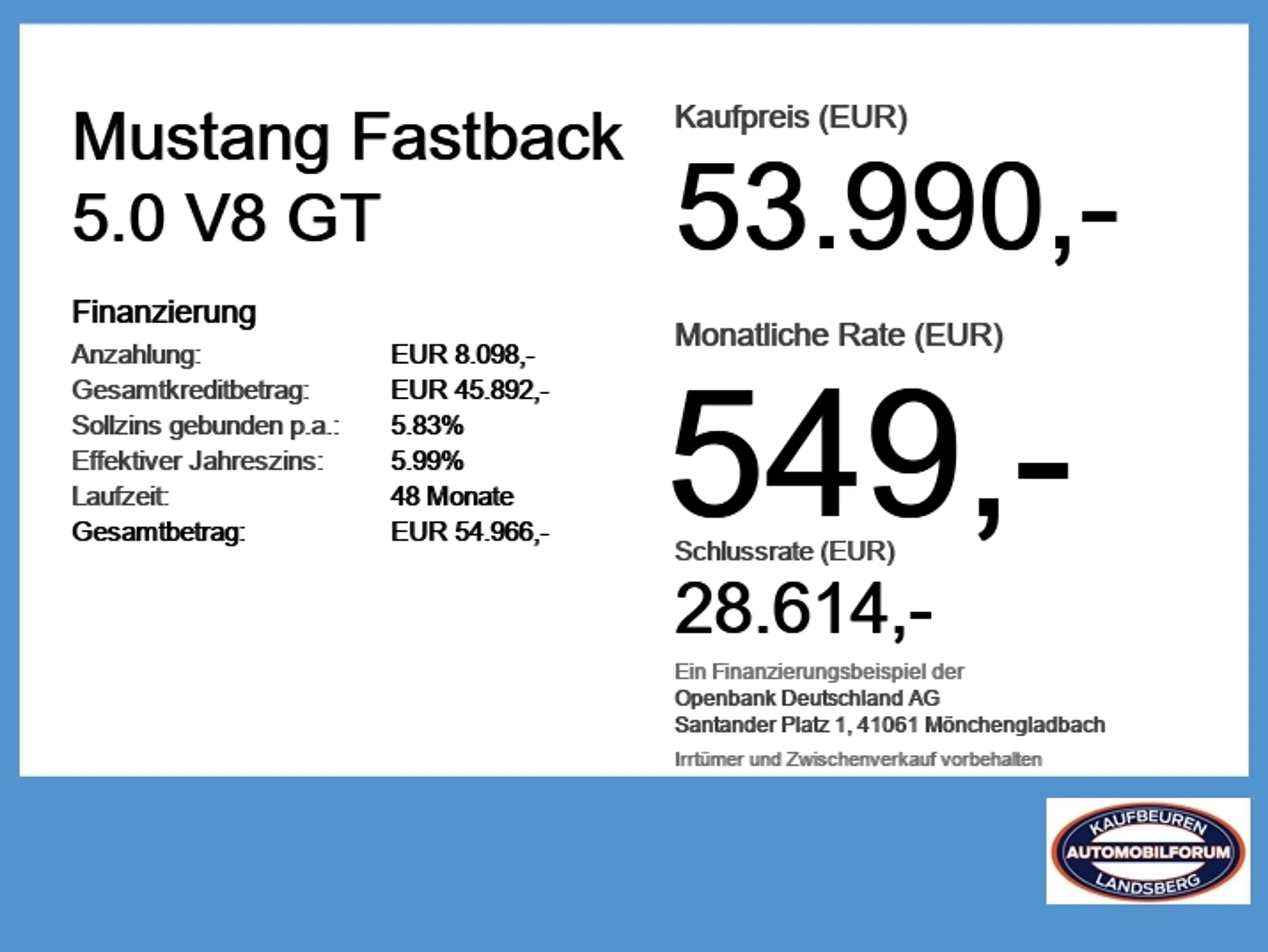 Ford Mustang Fastback 5.0 V8 GT LED*Navi*SHZ+Belüft. — photo 6