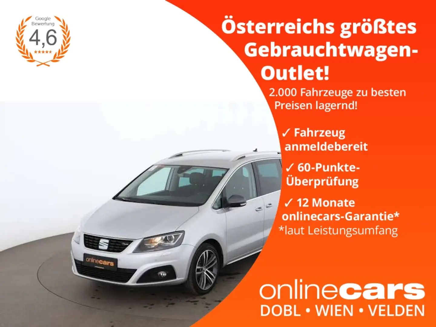 SEAT Alhambra 2.0 TDI FR-Line XENON AHK LEDER R-CAM Plateado - 1