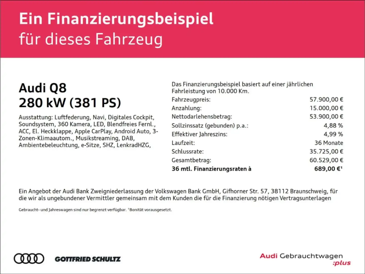 Audi Q8 55 TFSI e quattro tiptronic B&O RFK LED MMI Nero - 2