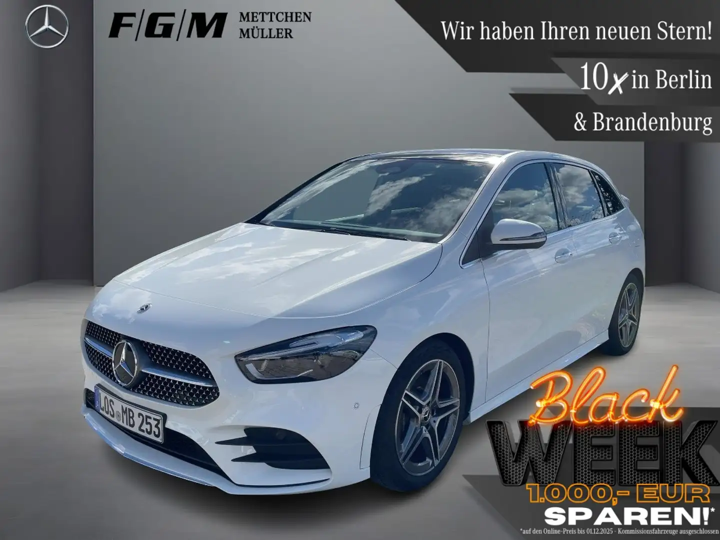 Mercedes-Benz B 220 AMG Line 4M KeyGo|MBeam|S-Dach|TWA|AHK|SHD Weiß - 1