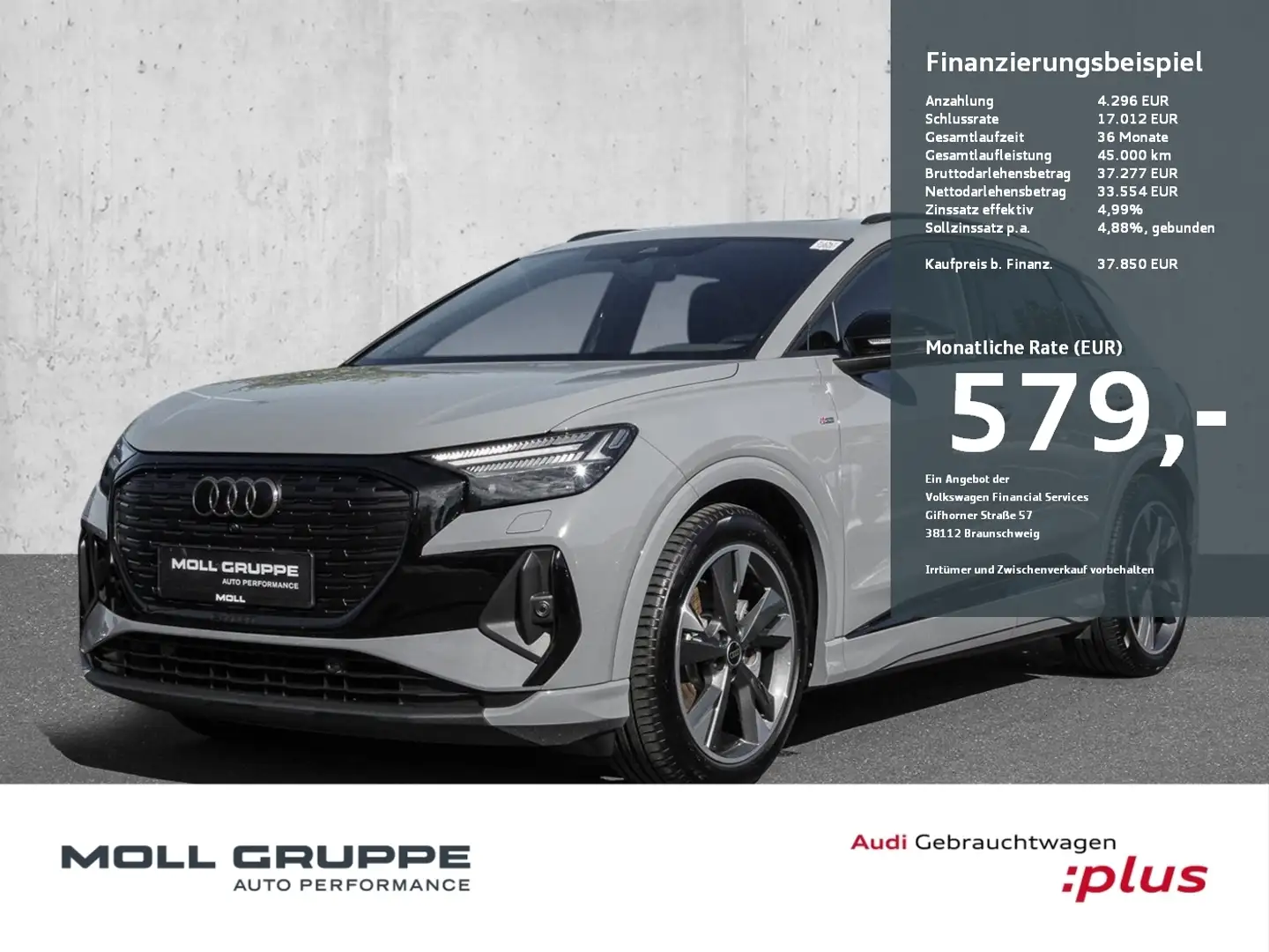 Audi Q4 e-tron ACC AHK AUT EL.HECK KAM KEYLESS LM PDC Gris - 1