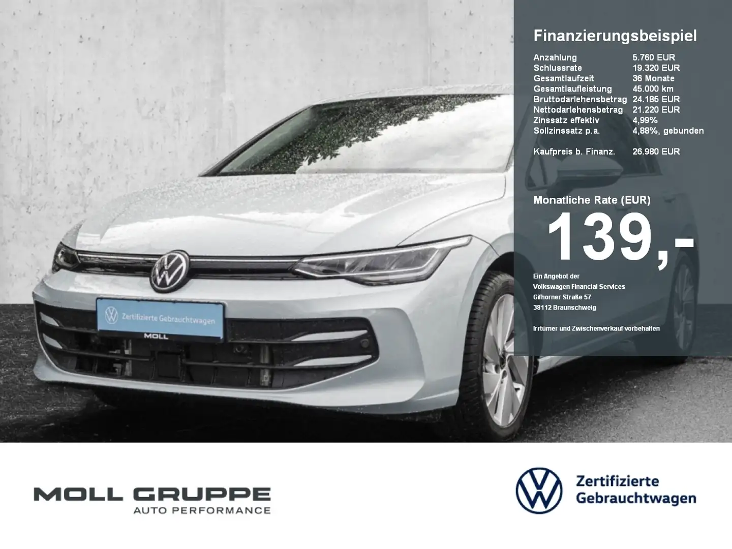 Volkswagen Golf 1.5 eTSI DSG Life LED ACC FLA PDC DYNLI LM Bleu - 1