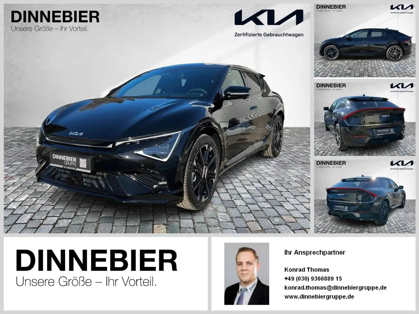 Kia EV6 GT-Line AWD+Glasdach+360°Kamera+LED+Navi Nero - 1