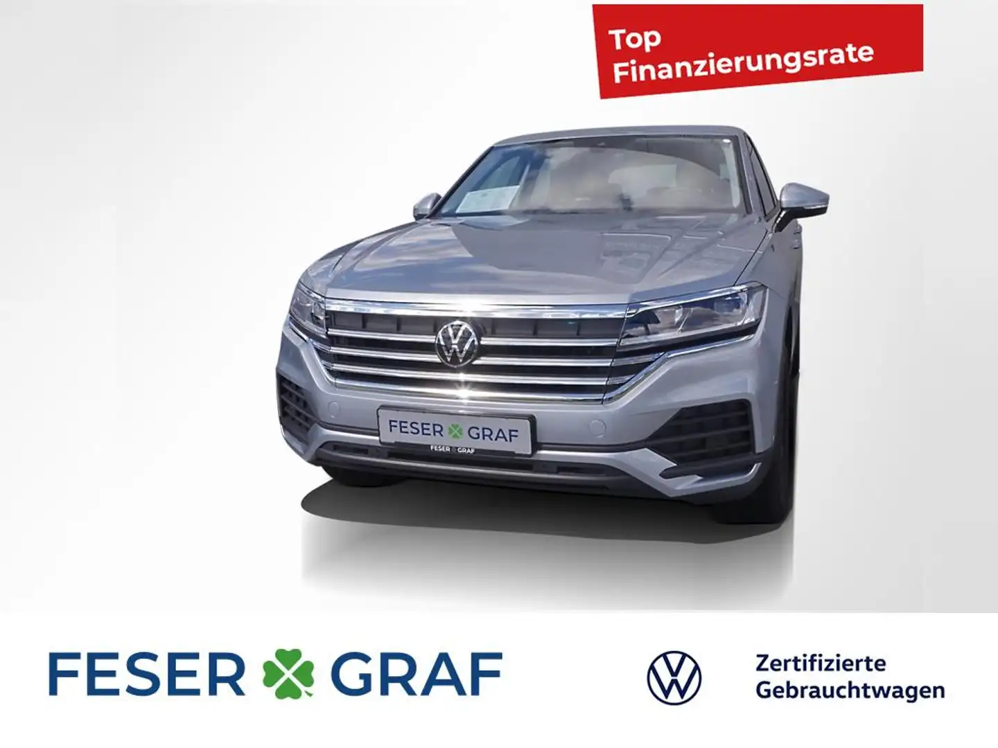 Volkswagen Touareg V6 TDI 210 KW 4-M AHK Kamera Leder Silber - 1
