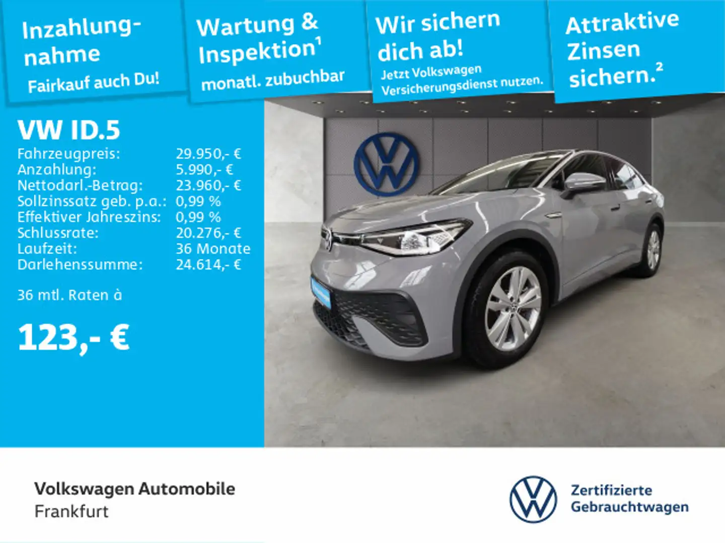 Volkswagen ID.5 Pro Alu20" IQ.LIGHT Navi Anschlußgarantie Grau - 1