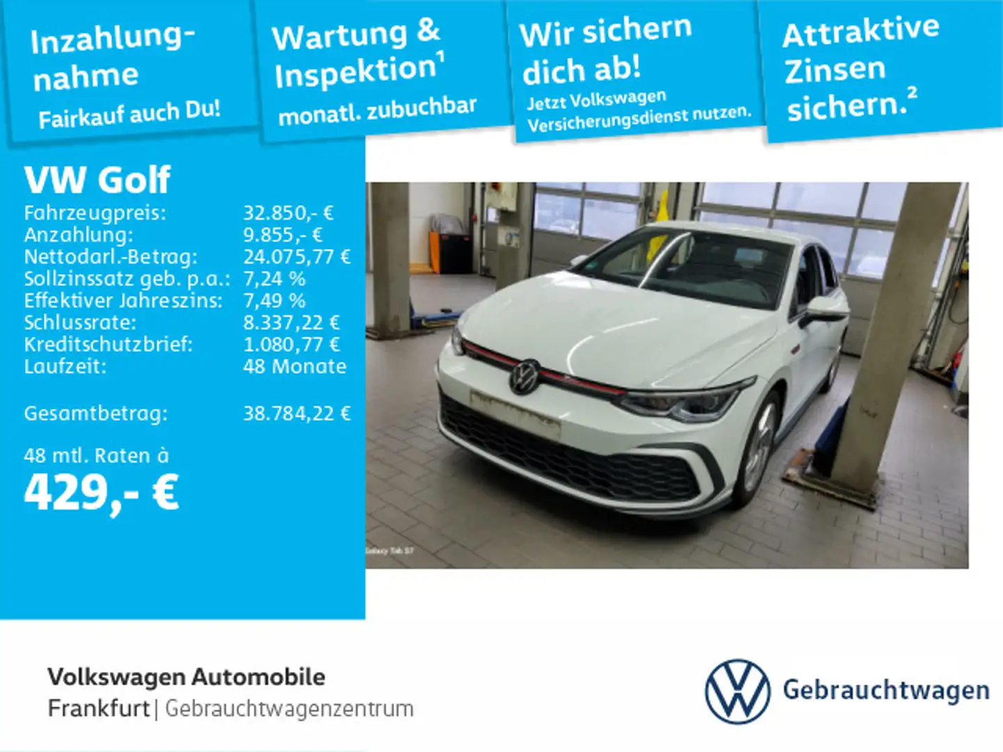 Volkswagen Golf GTI Golf VIII 2.0 TSI DSG GTI Navi LEDPlus DAB+ Fron Weiß - 1