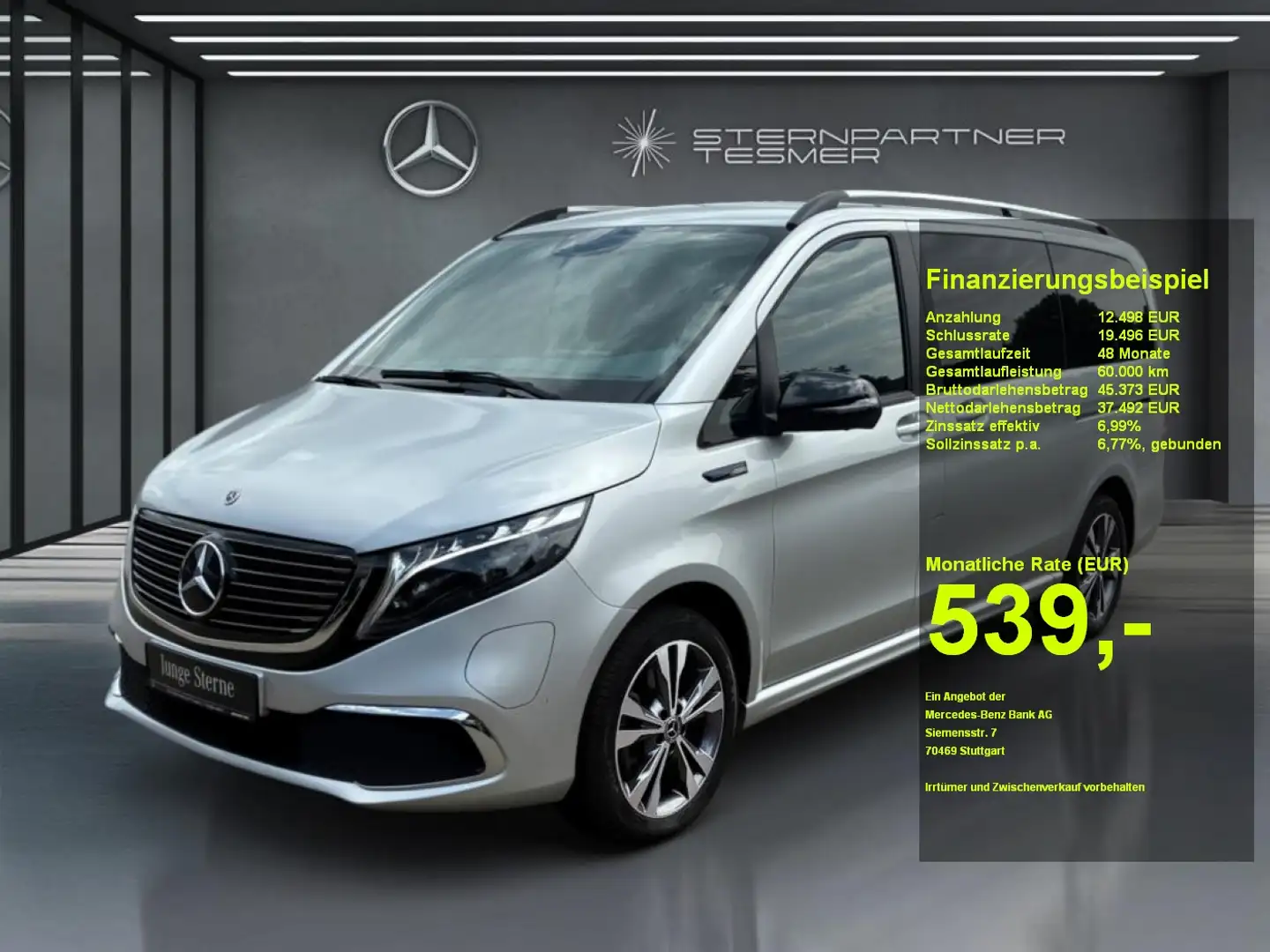 Mercedes-Benz EQV 300 lang Avantg. Airmatic 360° Glasd. Distr. Silber - 1