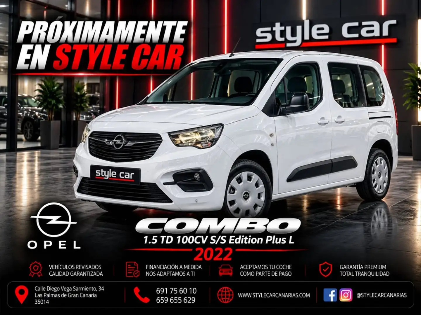 Opel Combo Life 1.5 TD 75kW 100CV SS Edition Plus L Blanco - 1