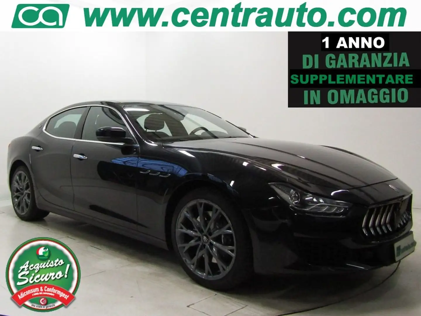 Maserati Ghibli 3.0 V6 Aut. * PELLE * 350CV * Negro - 1