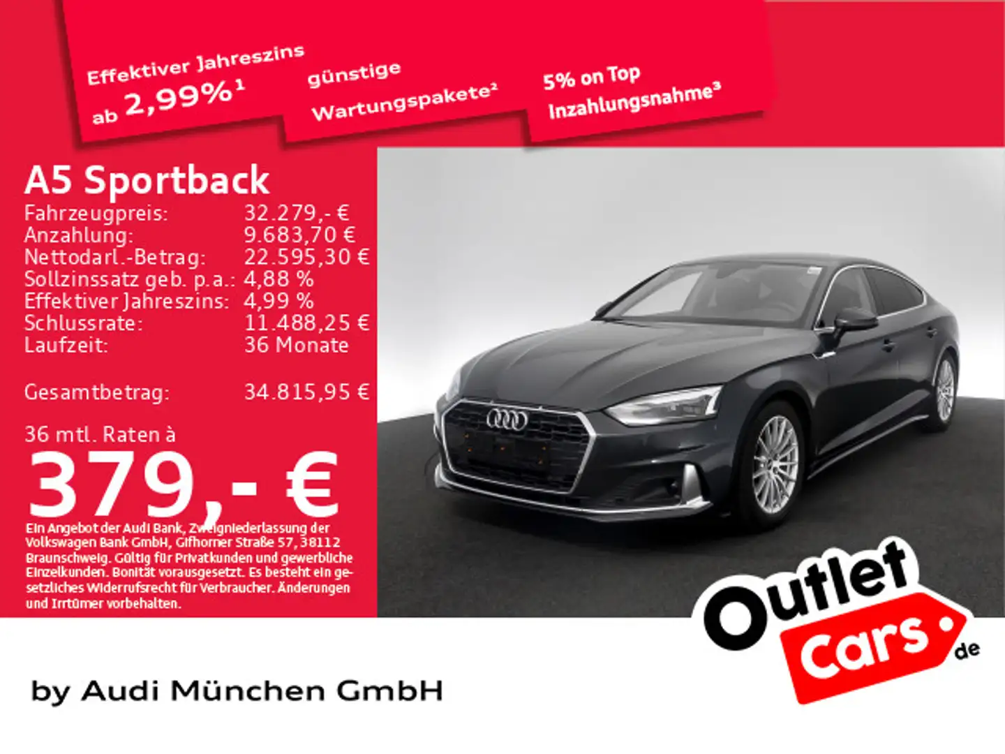 Audi A5 35 TDI S tronic advanced ACC/Navi+/ Grau - 1