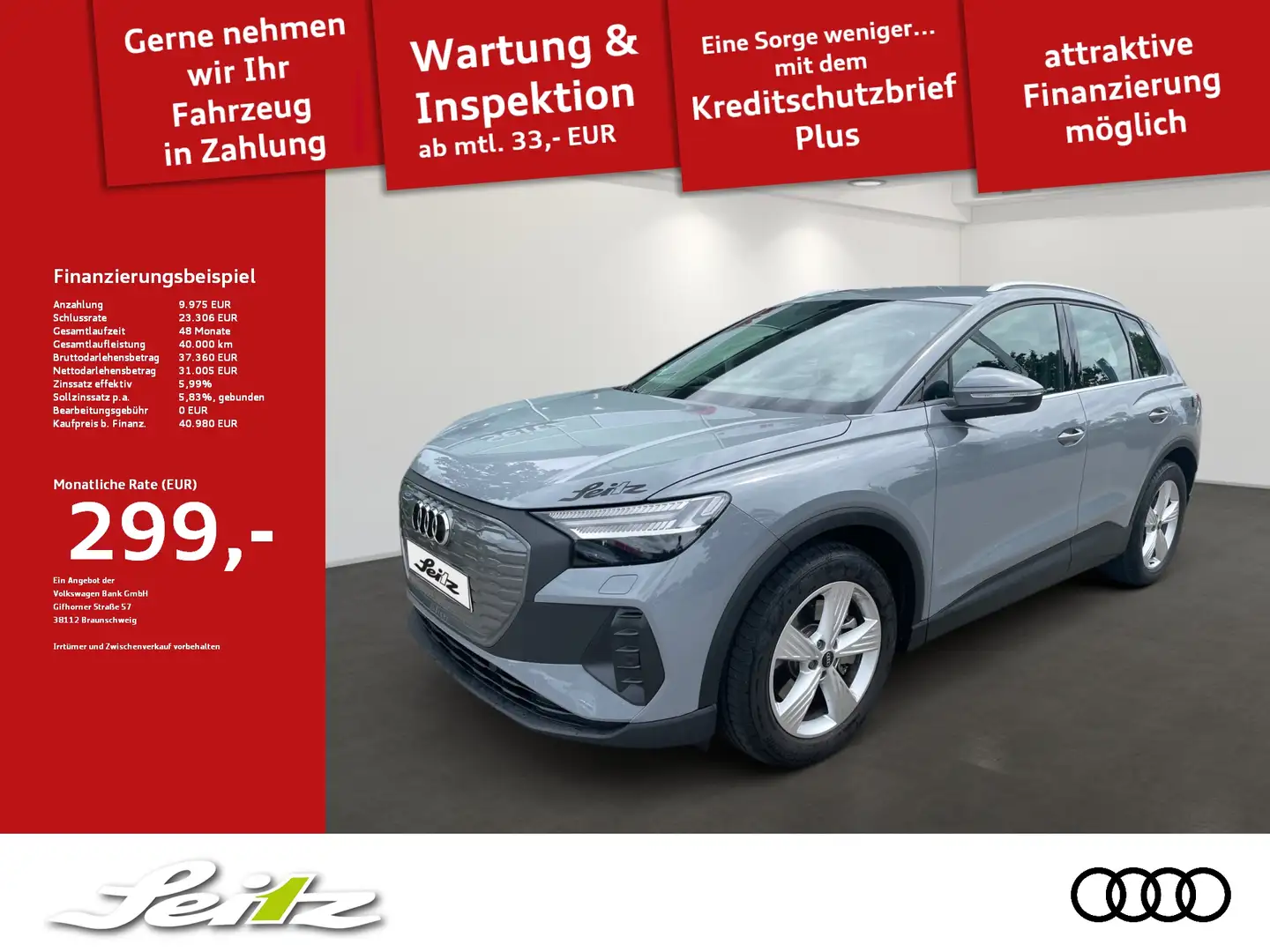Audi Q4 e-tron Q4 40 e-tron *AHK*MATRIX*HEAD-UP*NAVI*KAMERA* Grau - 1