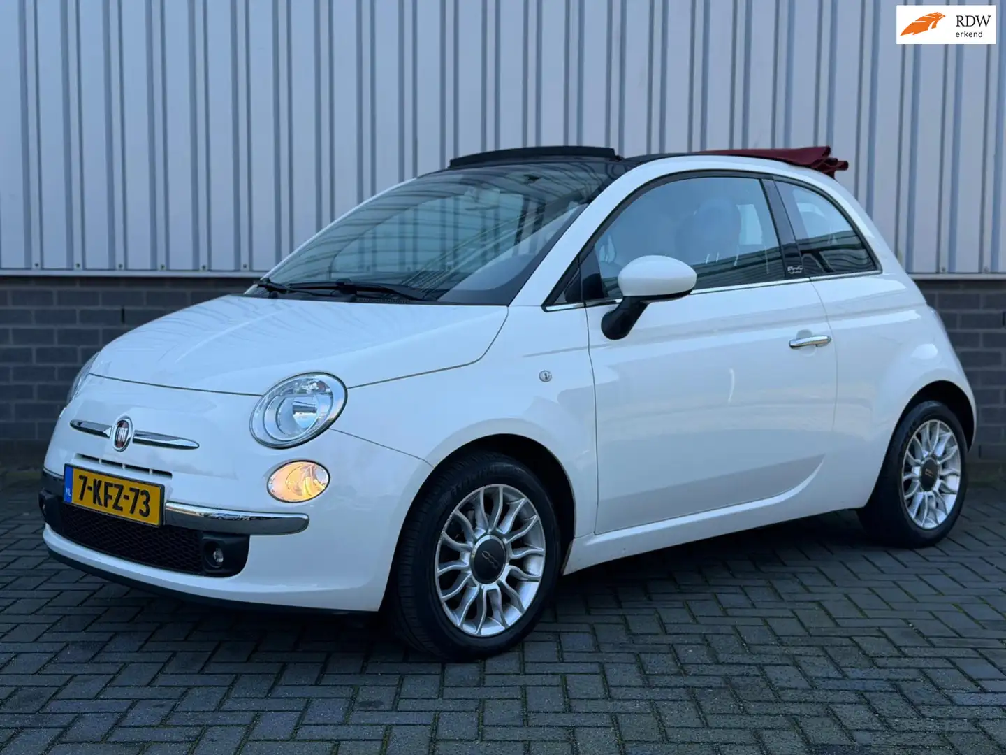 Fiat 500C 0.9 TwinAir Lounge |Airco|Open dak|Half Leder| Weiß - 1