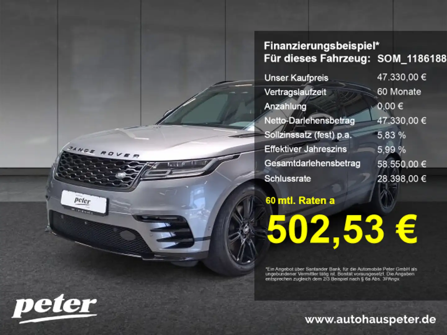 Land Rover Range Rover Velar Range Rover Velar 3.0 d R-Dynamic SE Grau - 1