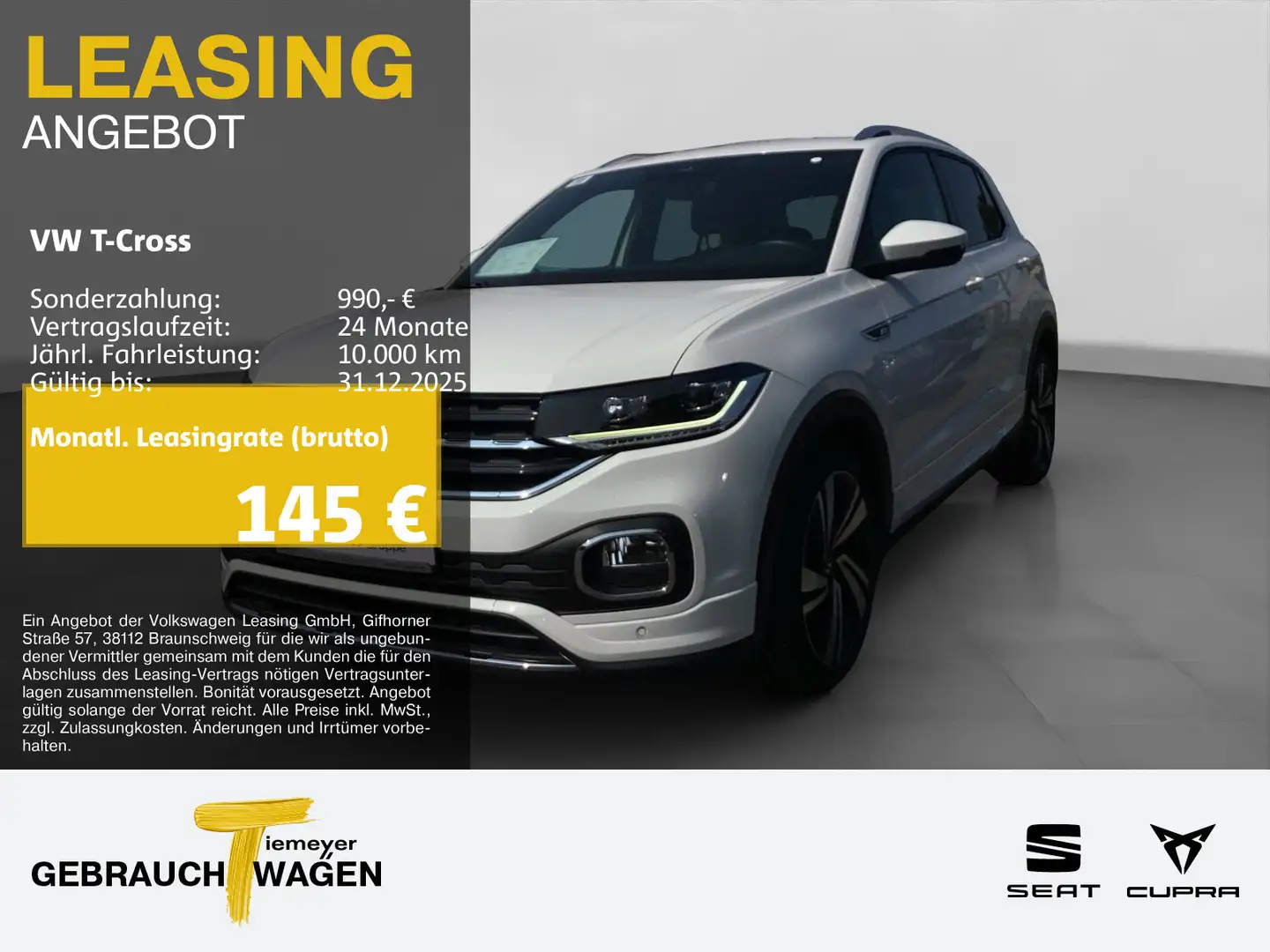 Volkswagen T-Cross 1.0 TSI DSG R-LINE LM18 NAVI VIRTUAL KAM Weiß - 1