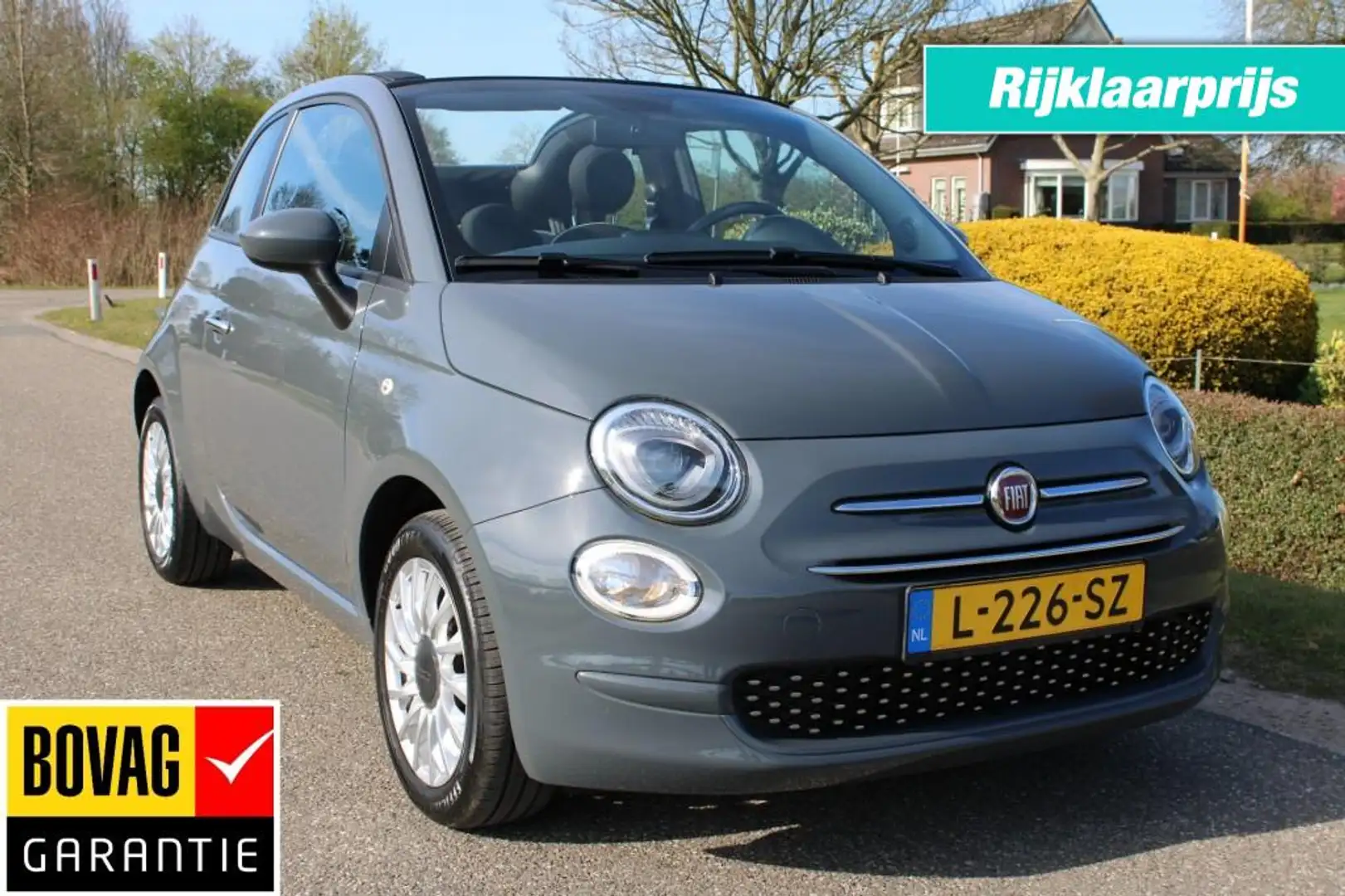 Fiat 500C Cabrio 1.0 70pk Hybrid Lounge airco/cruise/DAB/Car Grijs - 1