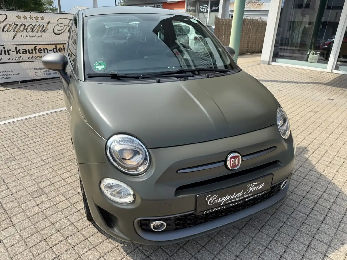Fiat 500 S , Alpi Grün Matt, NAVI,Leder ,TüV 06.2027 Vert - 2