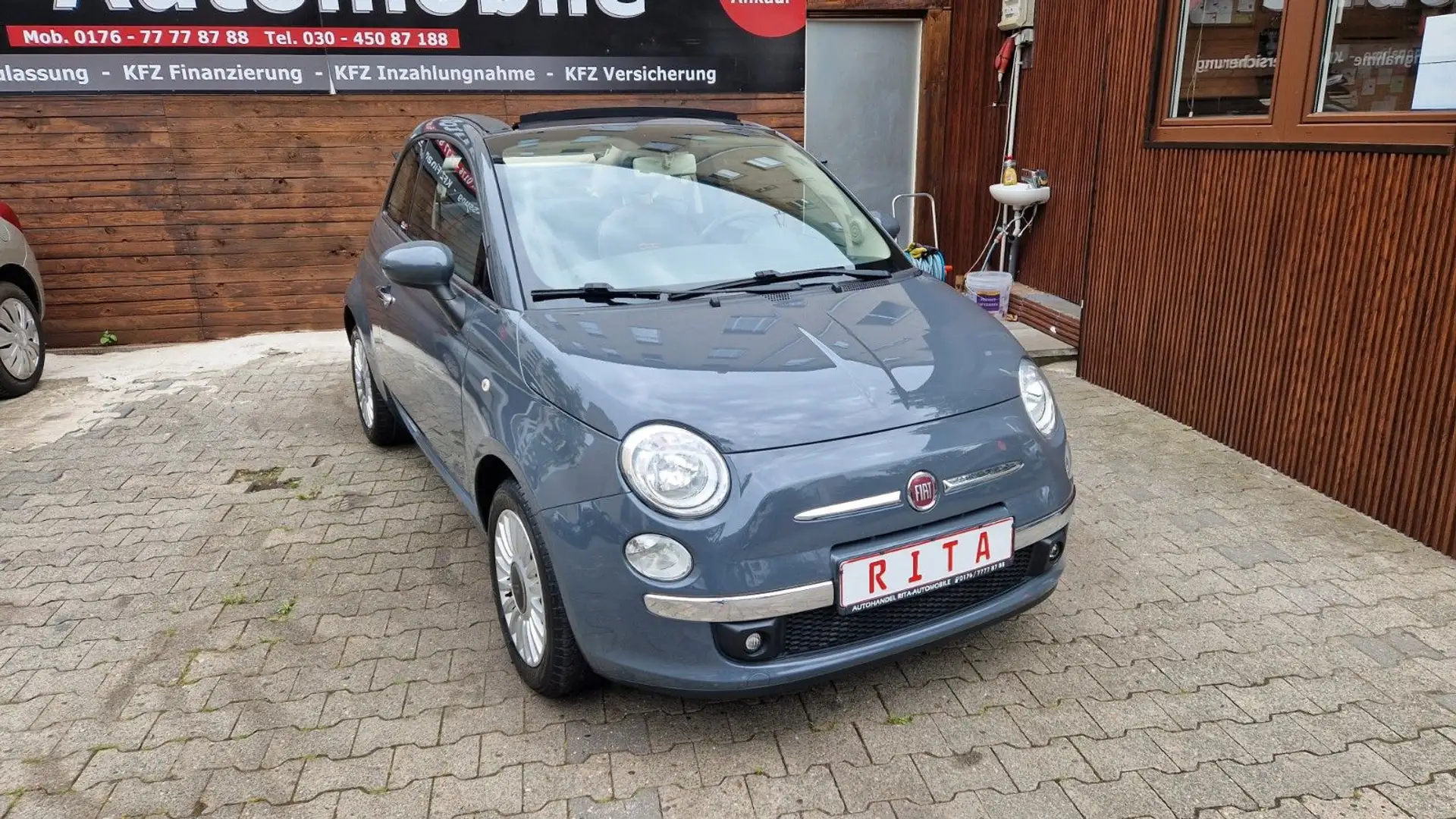 Fiat 500 Cabrio, PDC, AHK, Klima Grau - 1