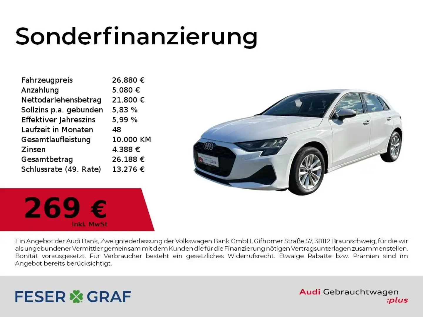 Audi A3 30 TFSI SHZ/CarPlay/GRA/PDC Weiß - 1