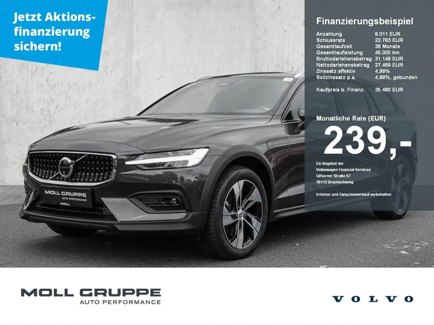 Volvo V60 Cross Country B4 AWD Plus 4xSHZ ACC LED Grau - 1