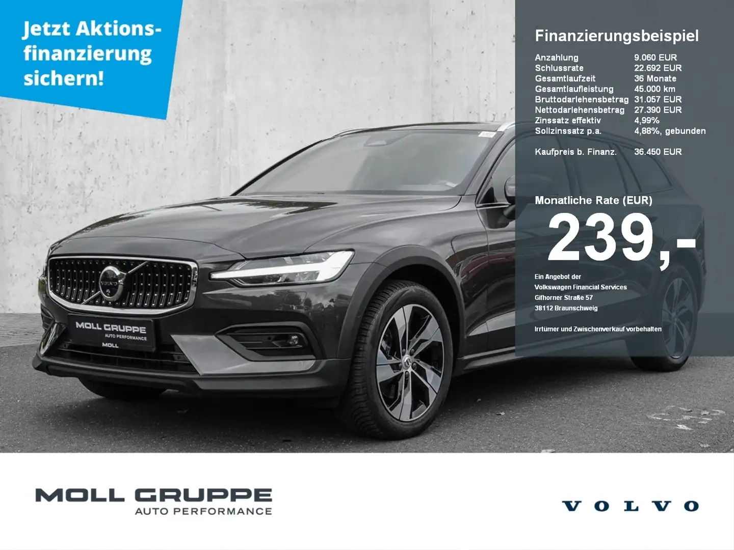 Volvo V60 Cross Country B4 AWD Plus 4xSHZ ACC LED Grau - 1