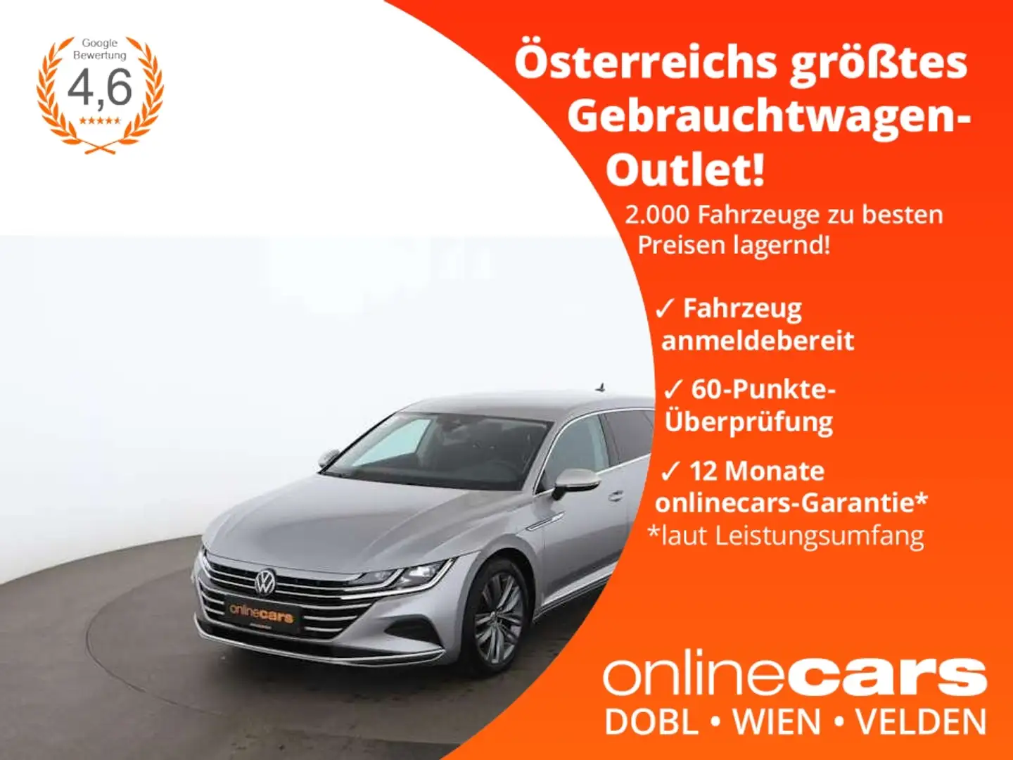 Volkswagen Arteon SB 2.0 TDI Elegance Aut LED AHK RADAR NAVI Silber - 1