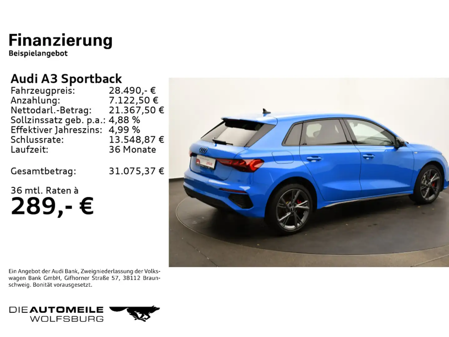 Audi A3 45 TFSI e S-tronic LED/Tempo/Einpar Blau - 2