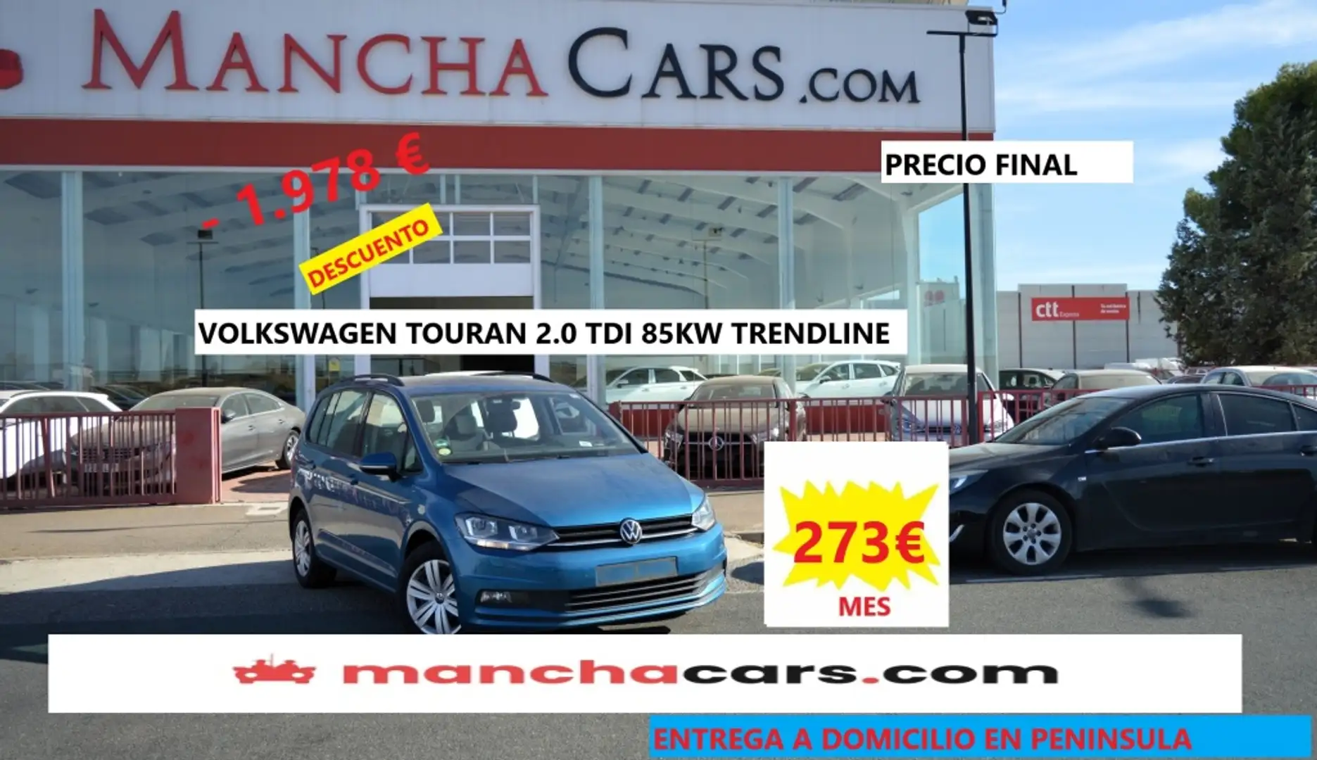 Volkswagen Touran 2.0TDI CR BMT Advance 85kW Bleu - 1