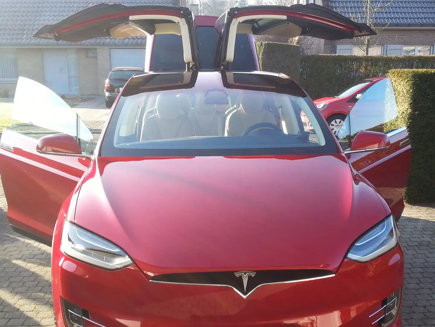 Tesla Model X P90D Levenslang gratis laden772PK 7pl 4x4FullOptio Rood - 1