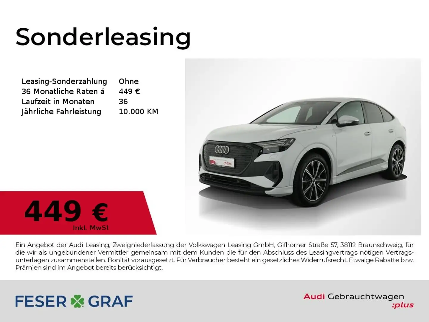 Audi Q4 e-tron Sportback 45 e-tron q. S line Int/Matrix/Pano/ACC/ Weiß - 1