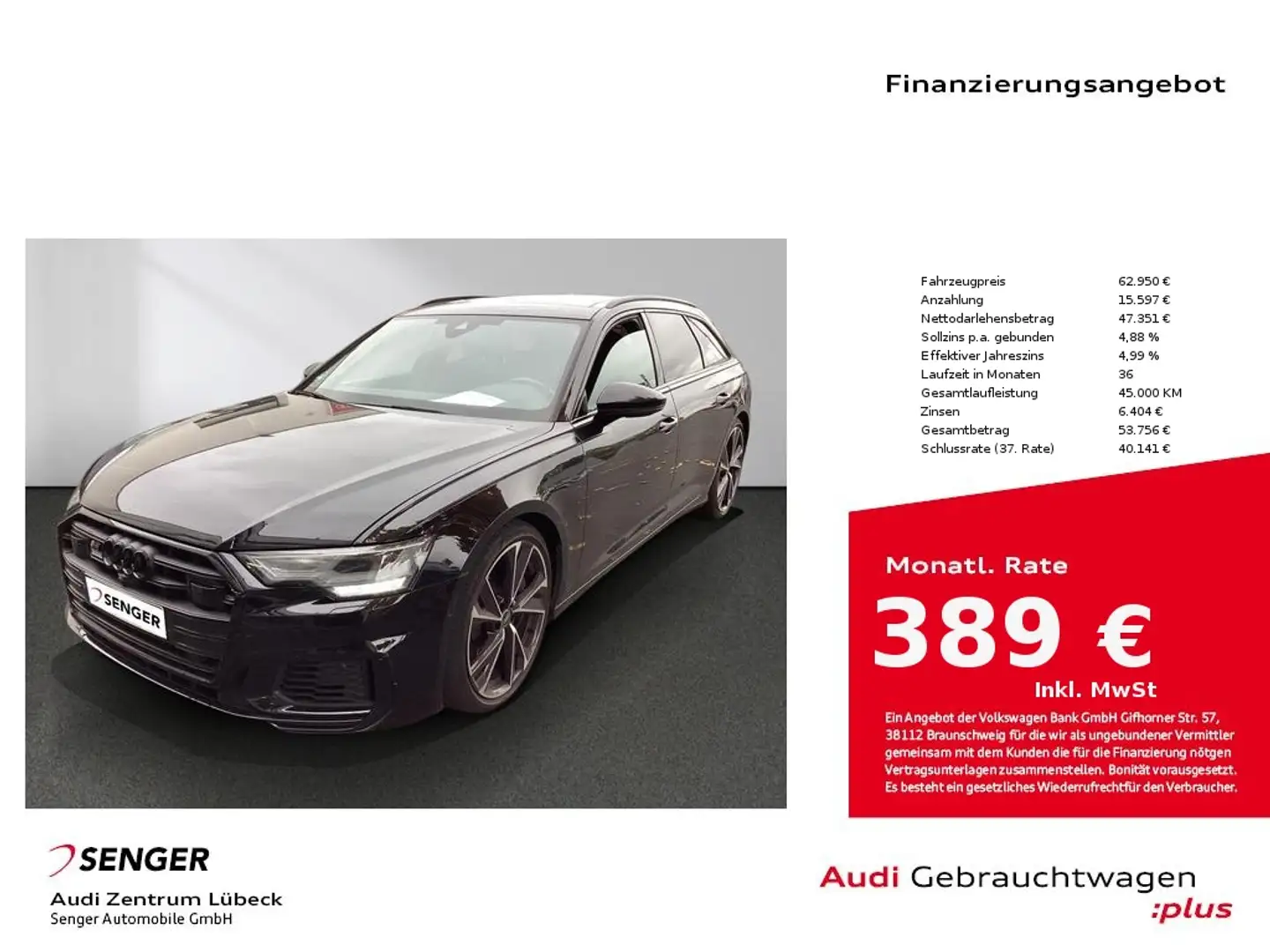 Audi S6 Avant quattro tiptronic Nav Pano AHK B&O Schwarz - 1
