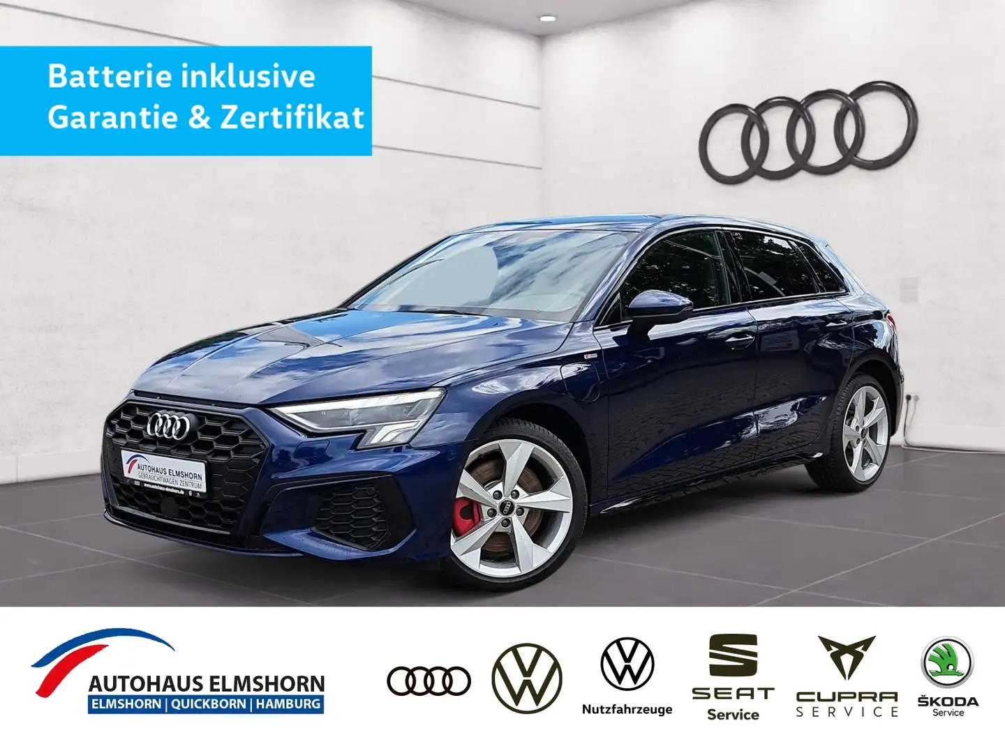 Audi A3 Sportback S line 45 TFSIe S tronic NAV KAM LED 18 Blau - 1