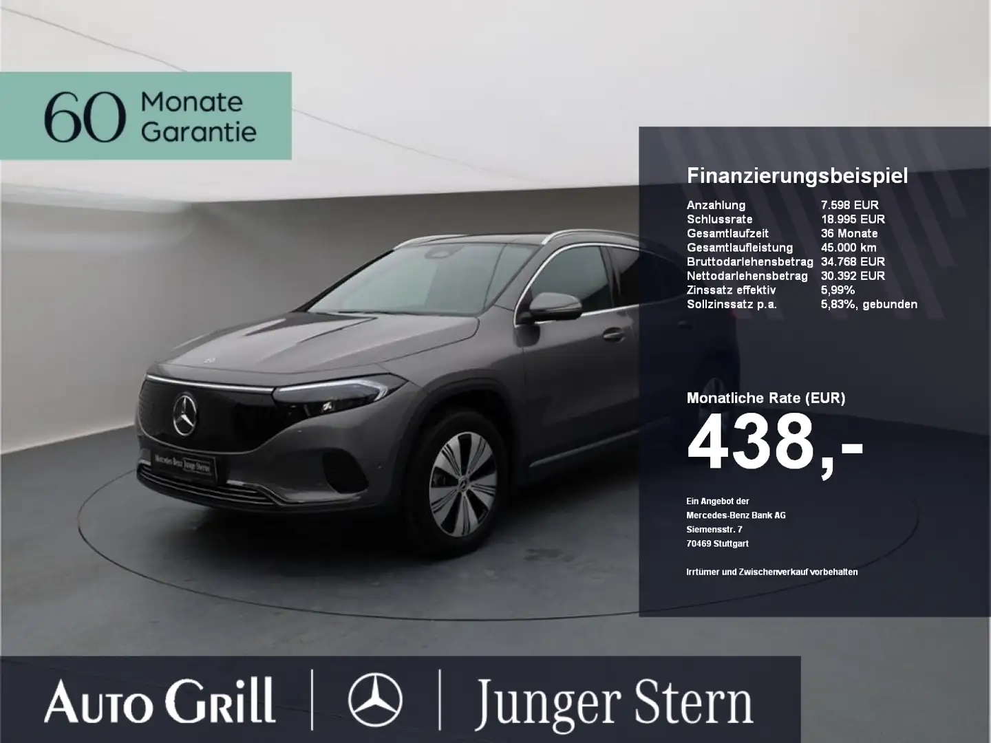 Mercedes-Benz EQA 350 4M Progressive Pano AHK Distronic OD VZA Grau - 1